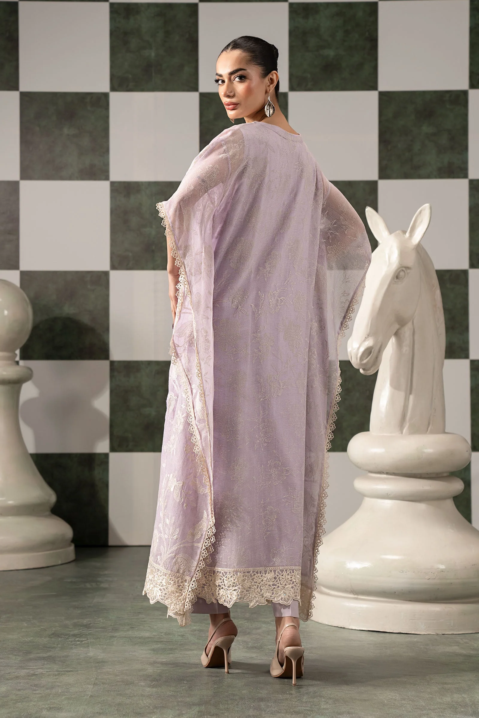 3 Piece Embroidered Cotton Net Suit - Image 7
