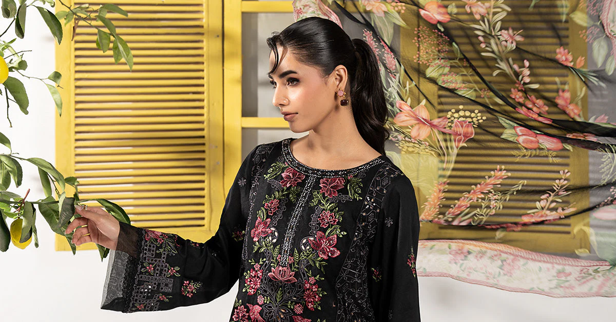 3 Piece Embroidered Dobby Lawn Suit - Image 8