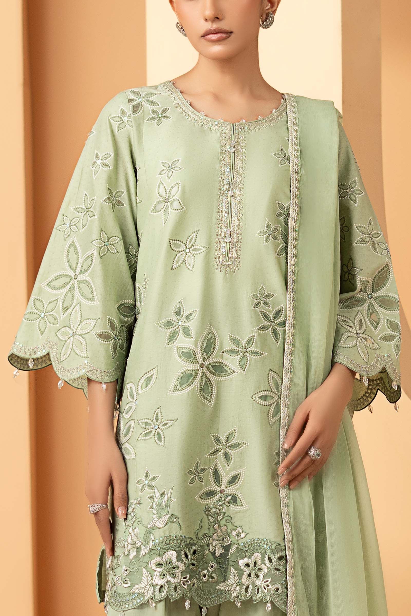 3 Piece Embroidered Dobby Lawn Suit - Image 3