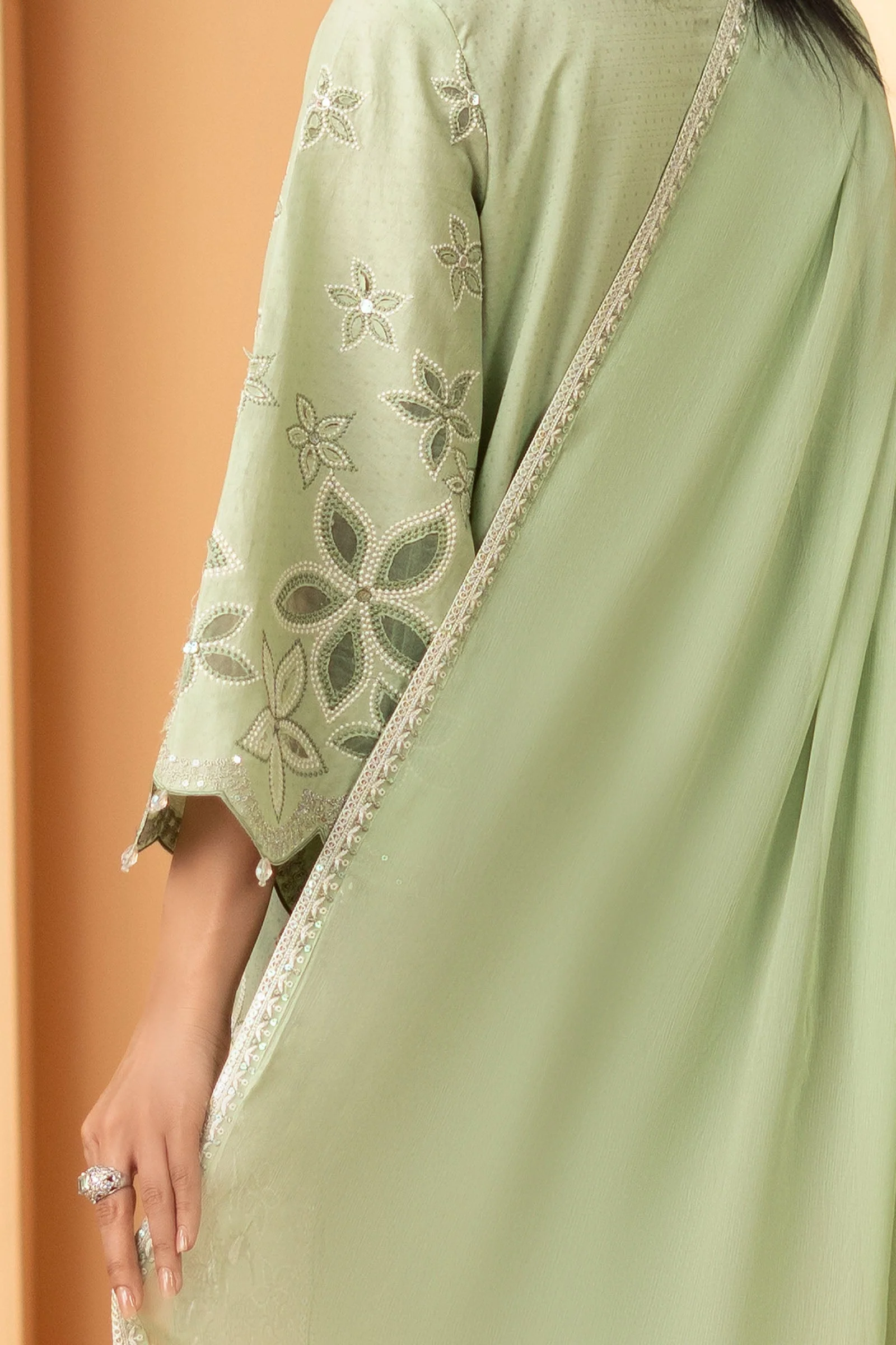 3 Piece Embroidered Dobby Lawn Suit - Image 5