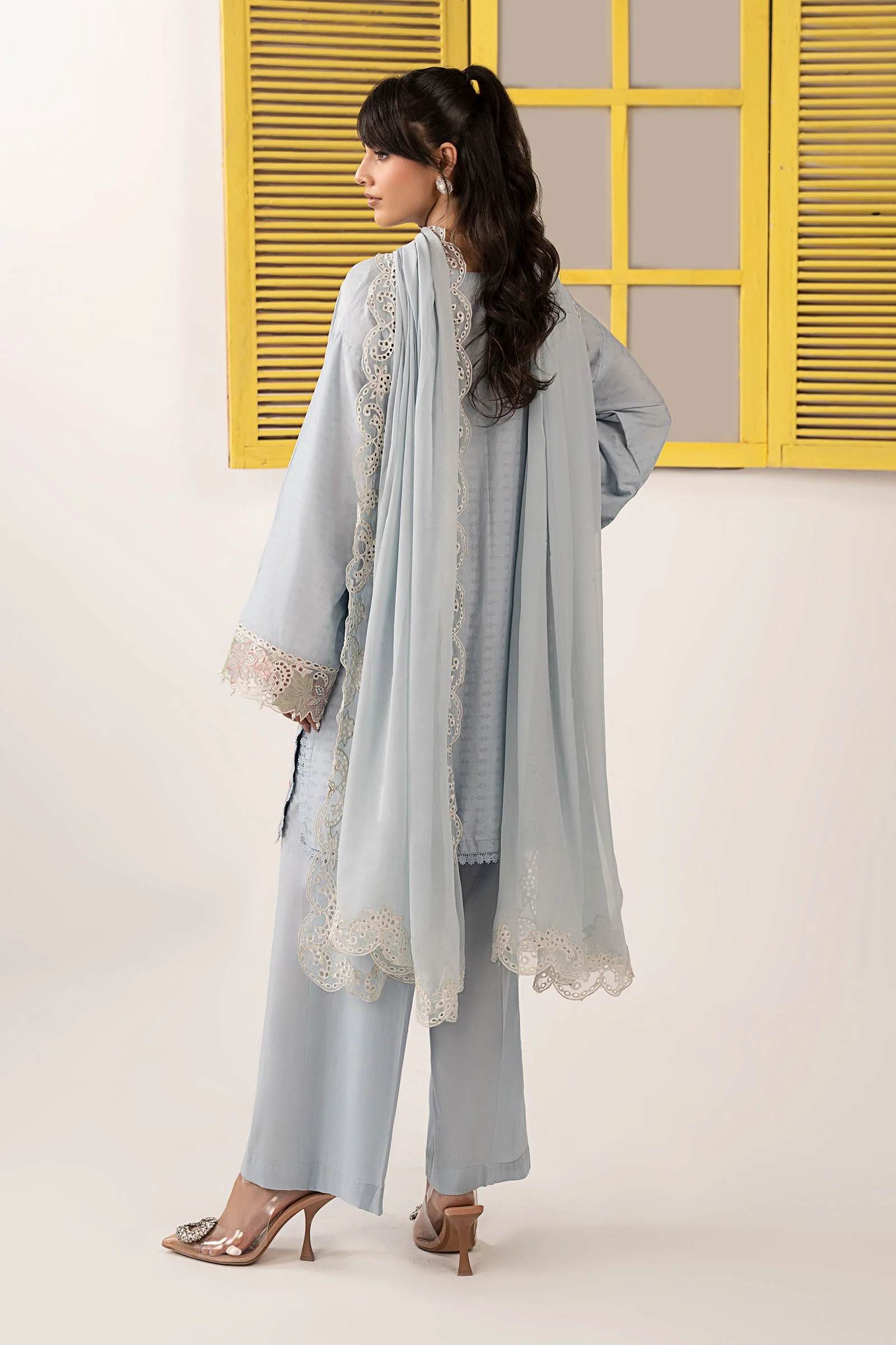 3 Piece Embroidered Dobby Lawn Suit - Image 8