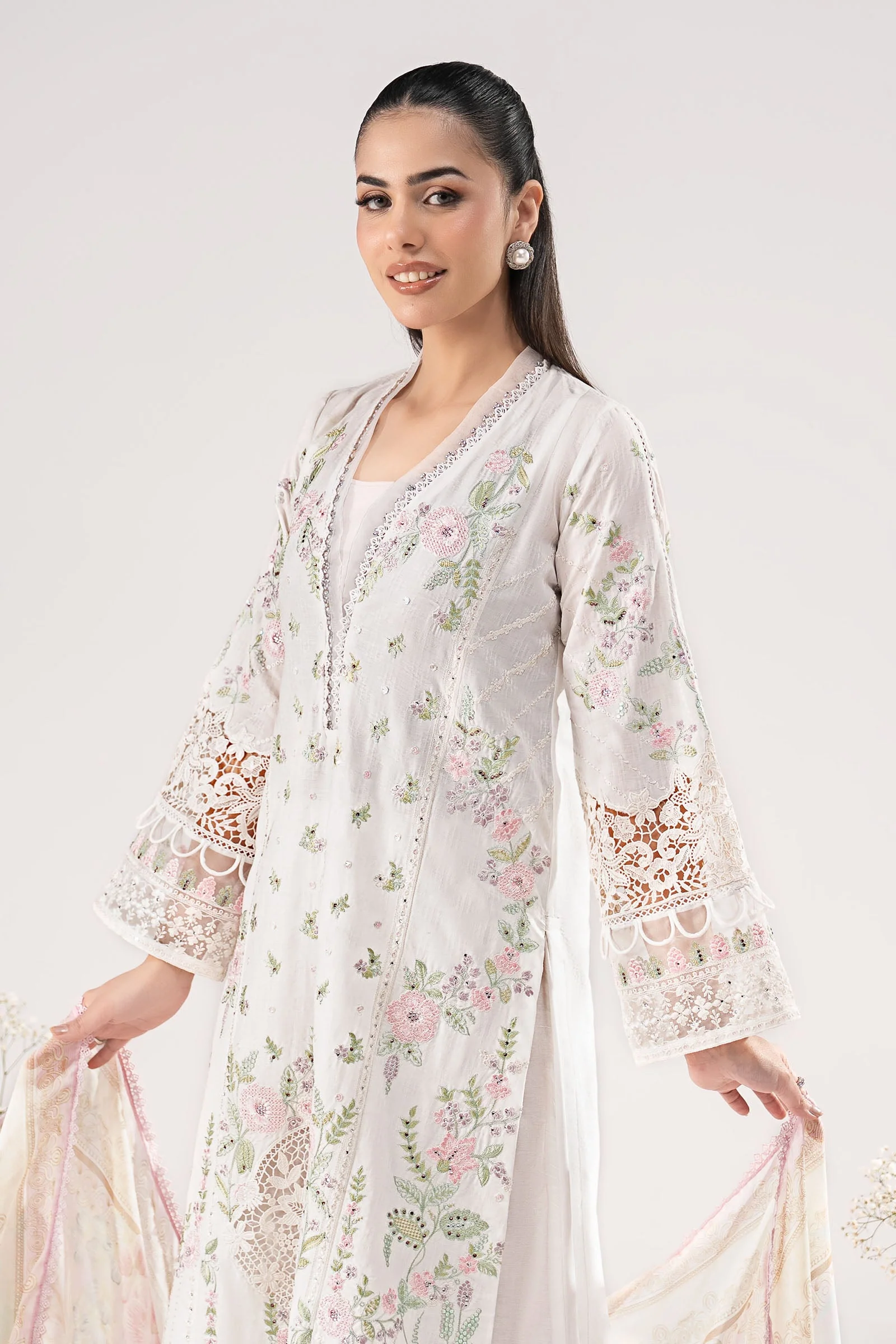 3 Piece Embroidered Dobby Lawn Suit - Image 3