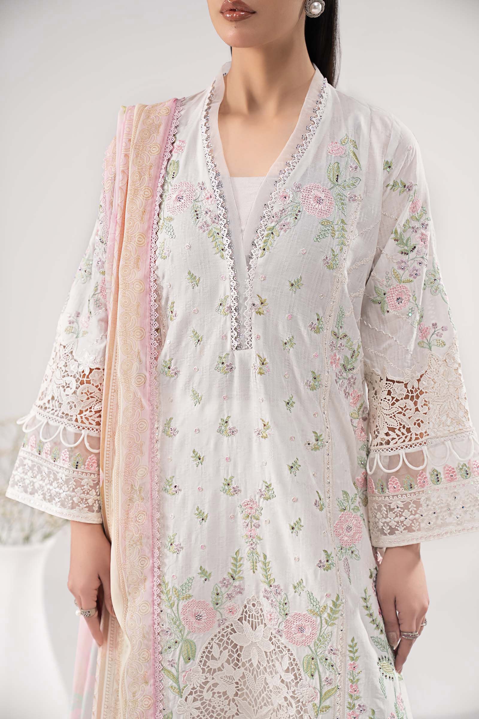 3 Piece Embroidered Dobby Lawn Suit - Image 6