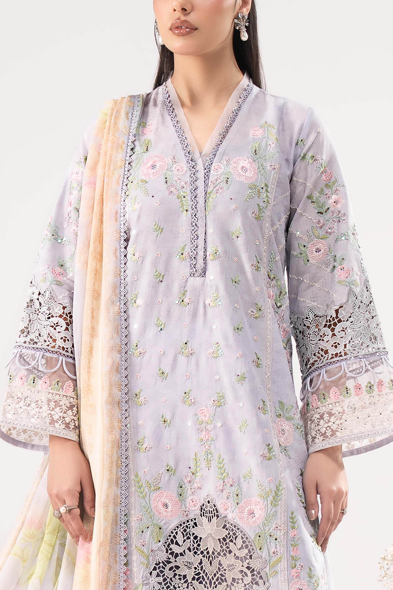 3 Piece Embroidered Dobby Lawn Suit - Image 11