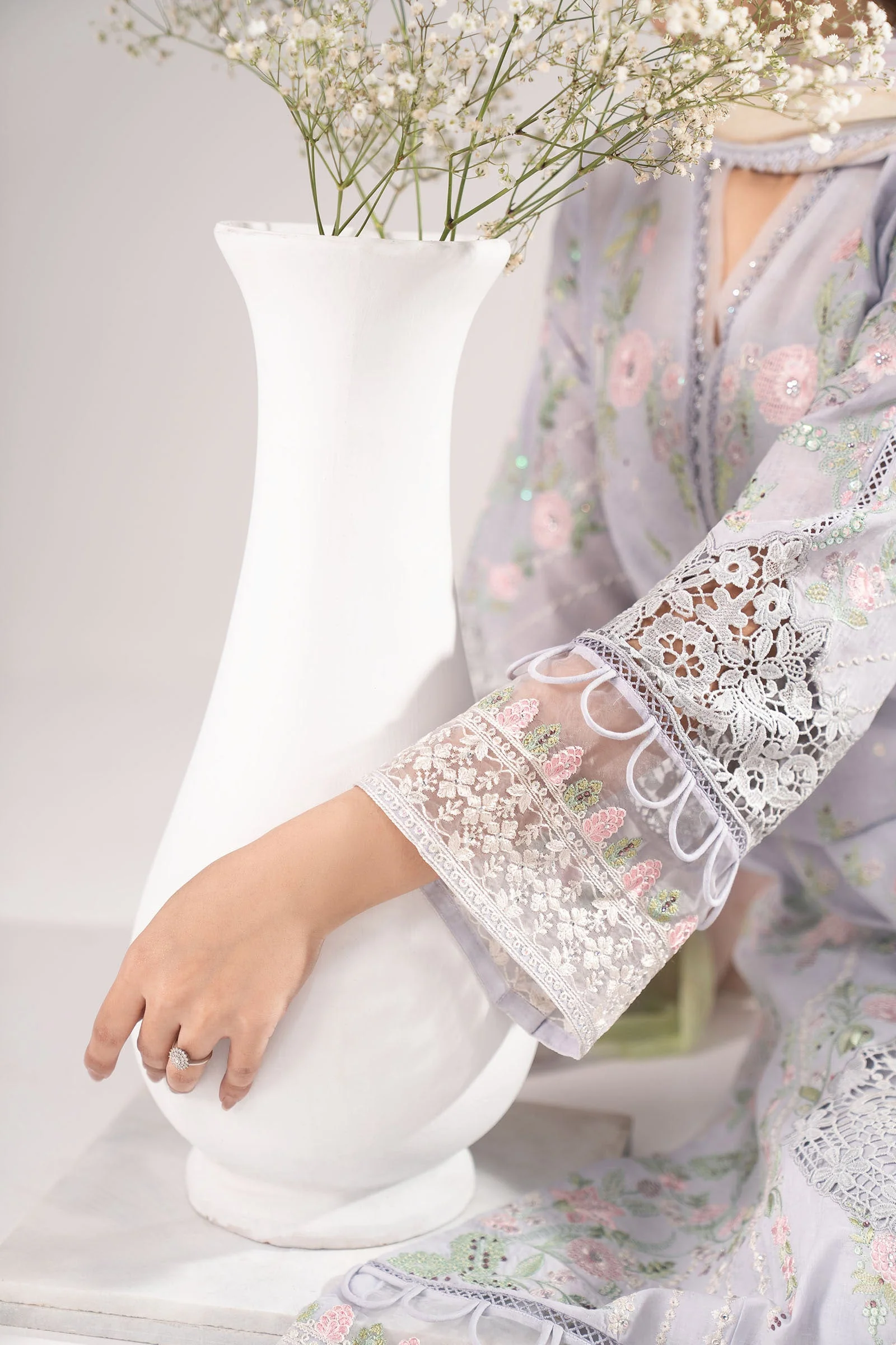 3 Piece Embroidered Dobby Lawn Suit - Image 13