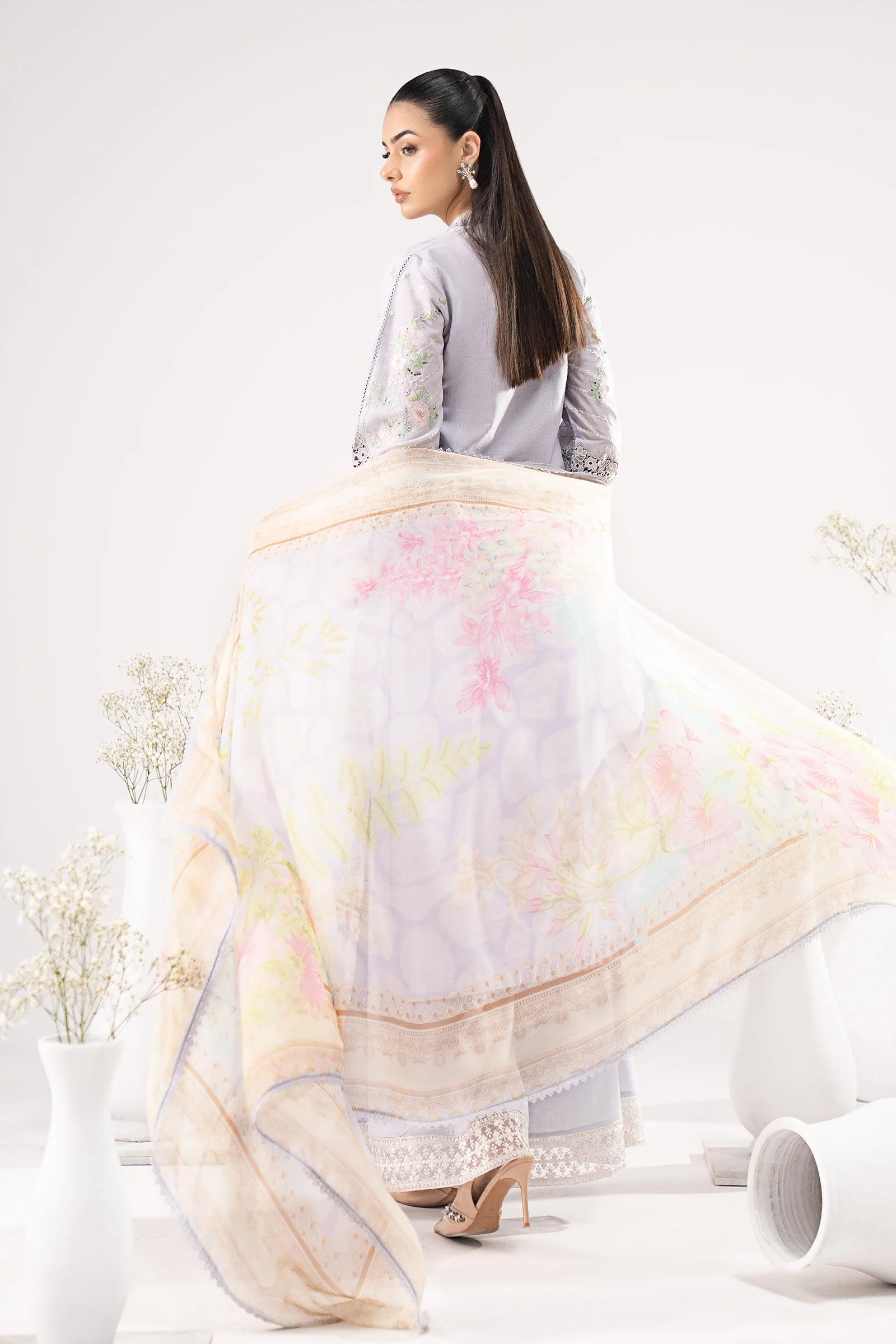 3 Piece Embroidered Dobby Lawn Suit - Image 16