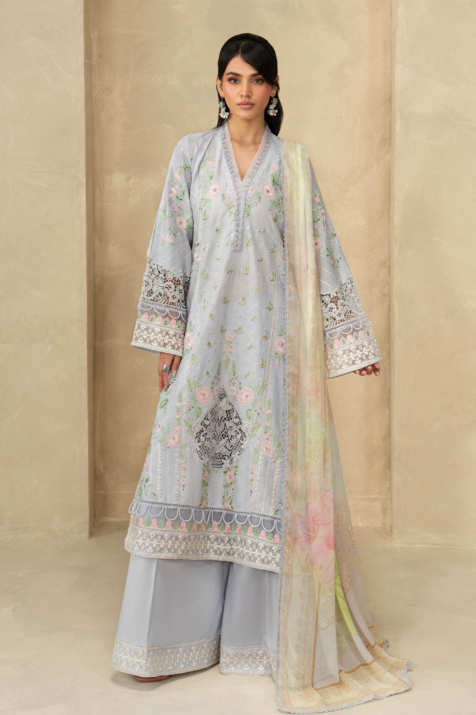 3 Piece Embroidered Dobby Lawn Suit - Image 6