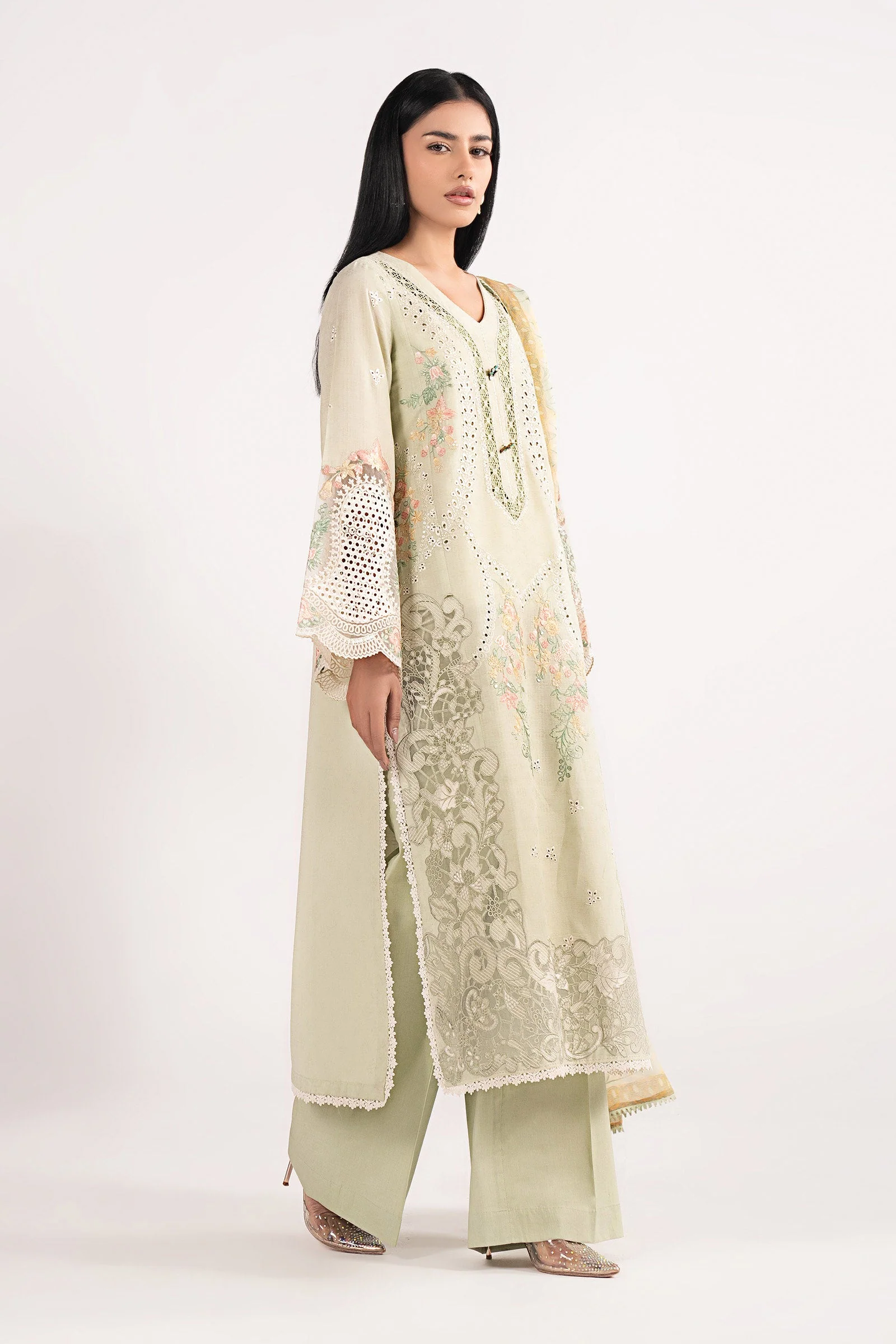 3 Piece Embroidered Dobby Lawn Suit - Image 9