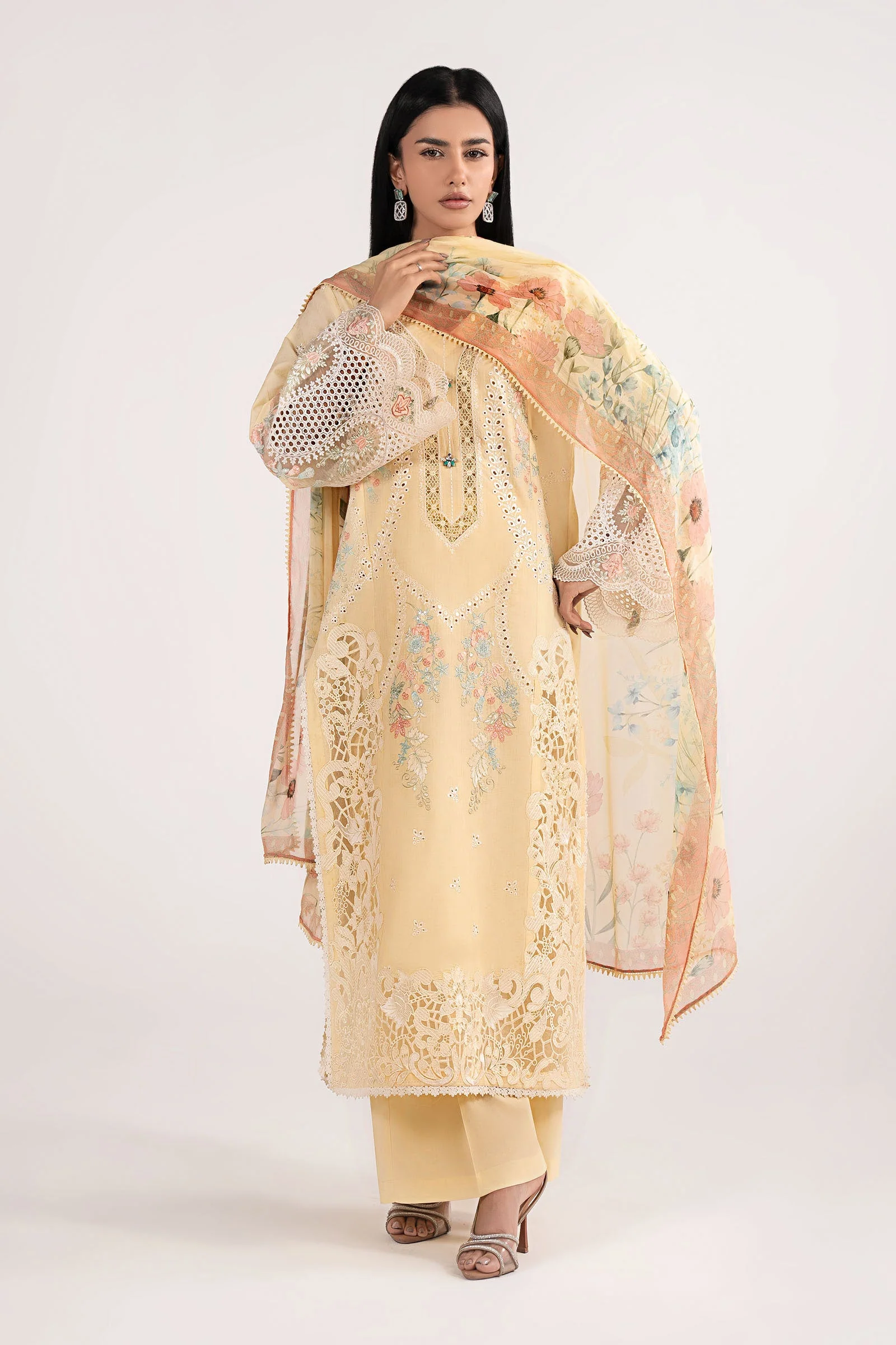 3 Piece Embroidered Dobby Lawn Suit - Image 7