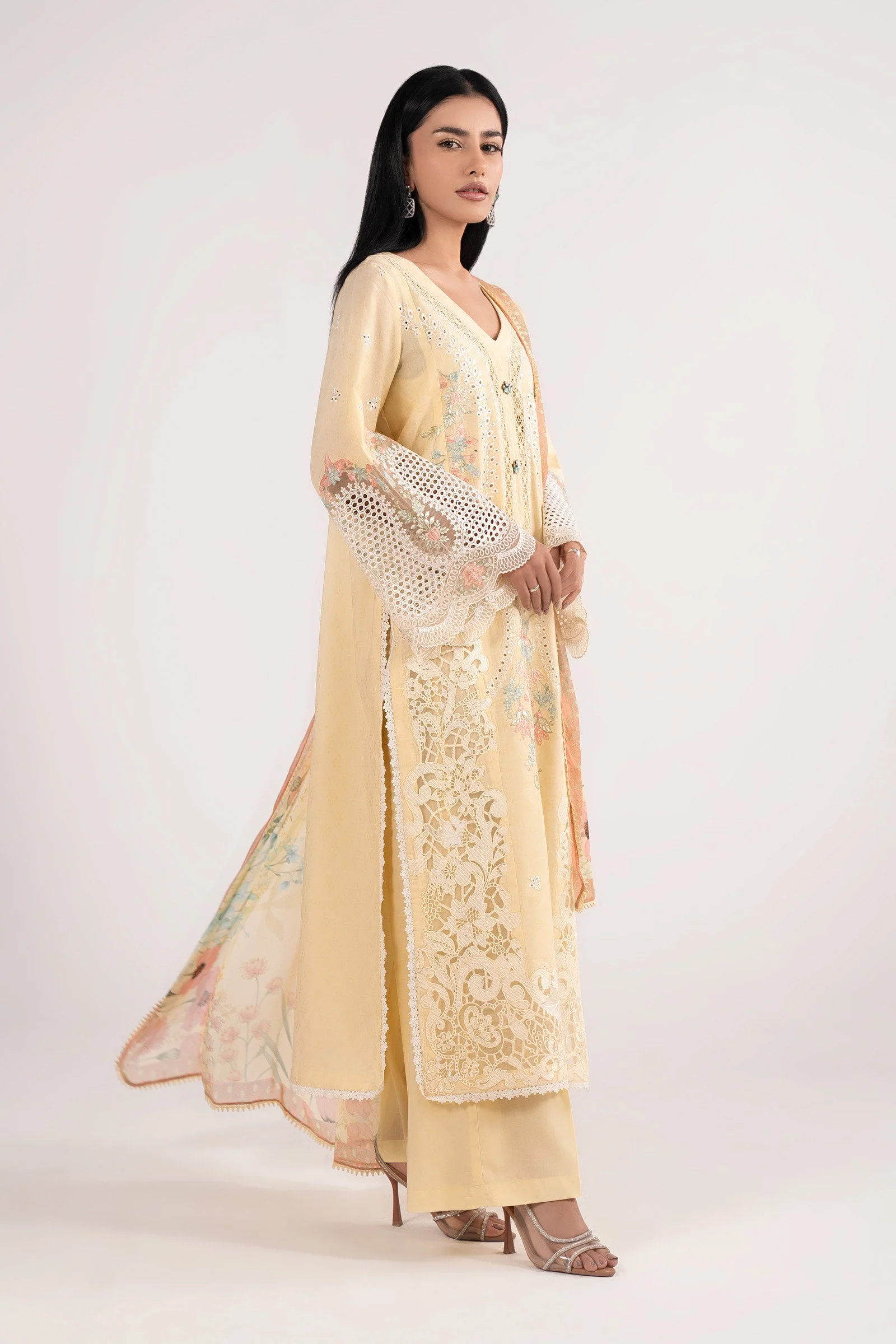 3 Piece Embroidered Dobby Lawn Suit - Image 8
