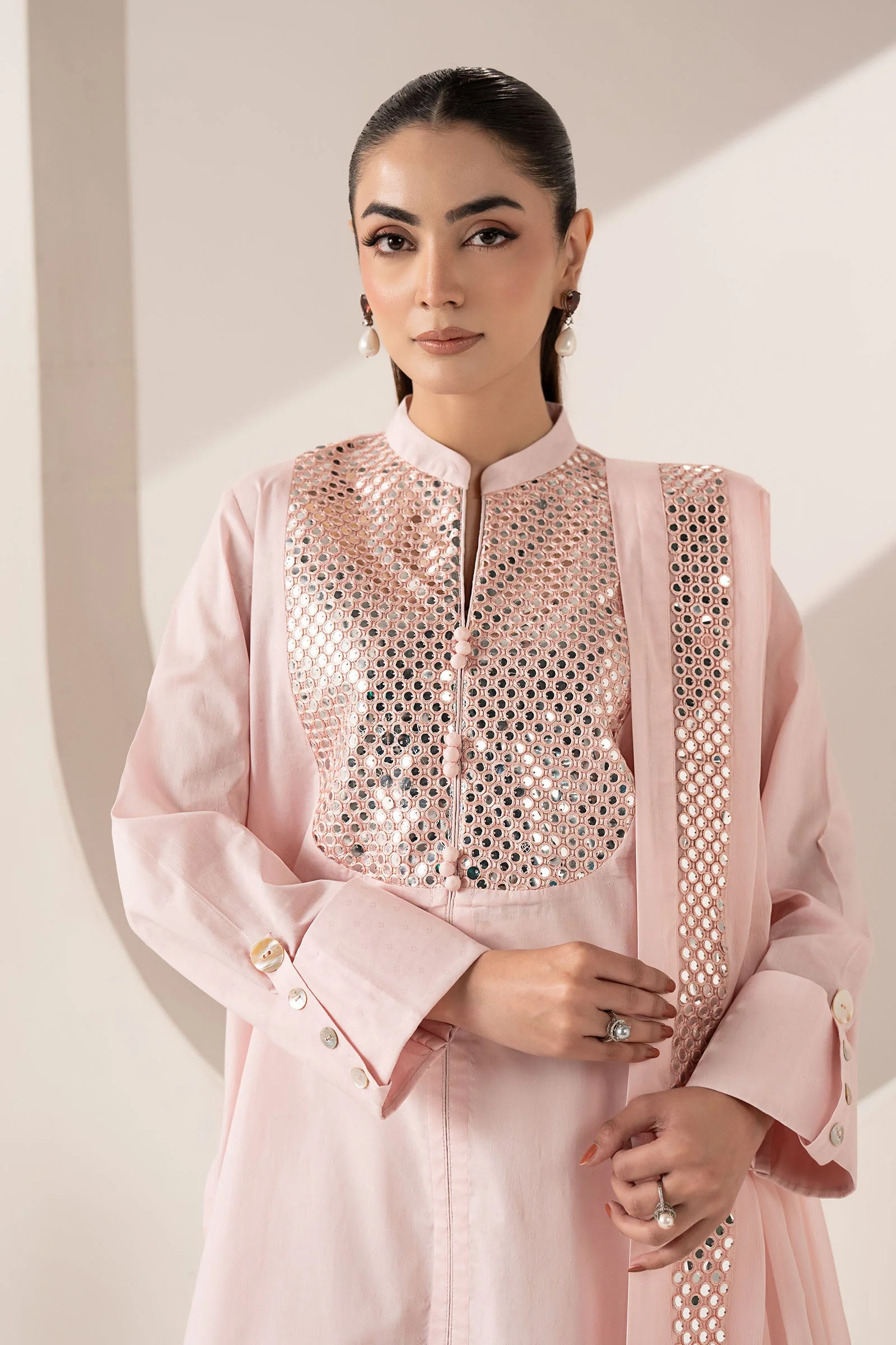 3 Piece Embroidered Dobby Lawn Suit - Image 2