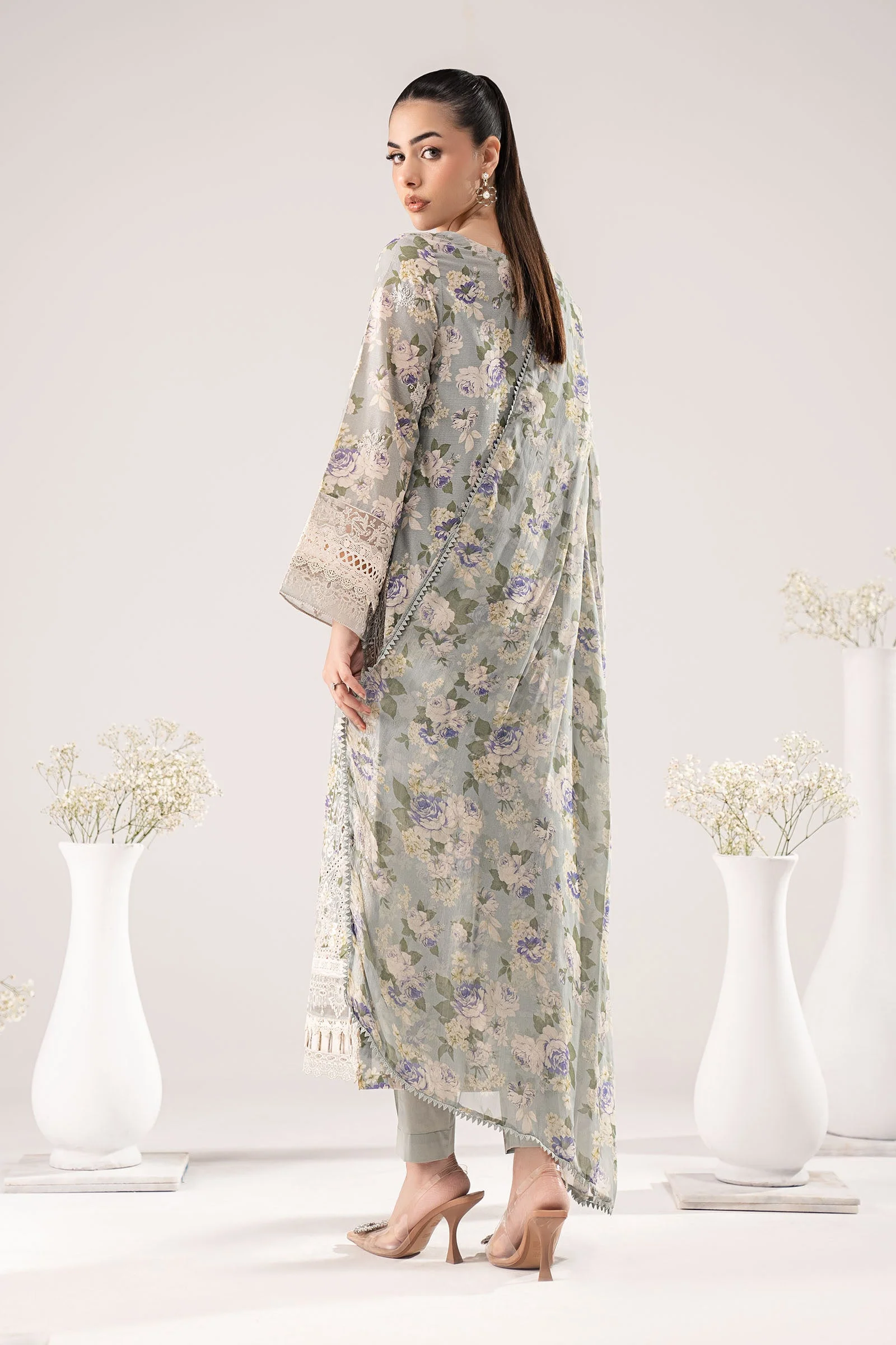 3 Piece Embroidered Dobby Lawn Suit - Image 8