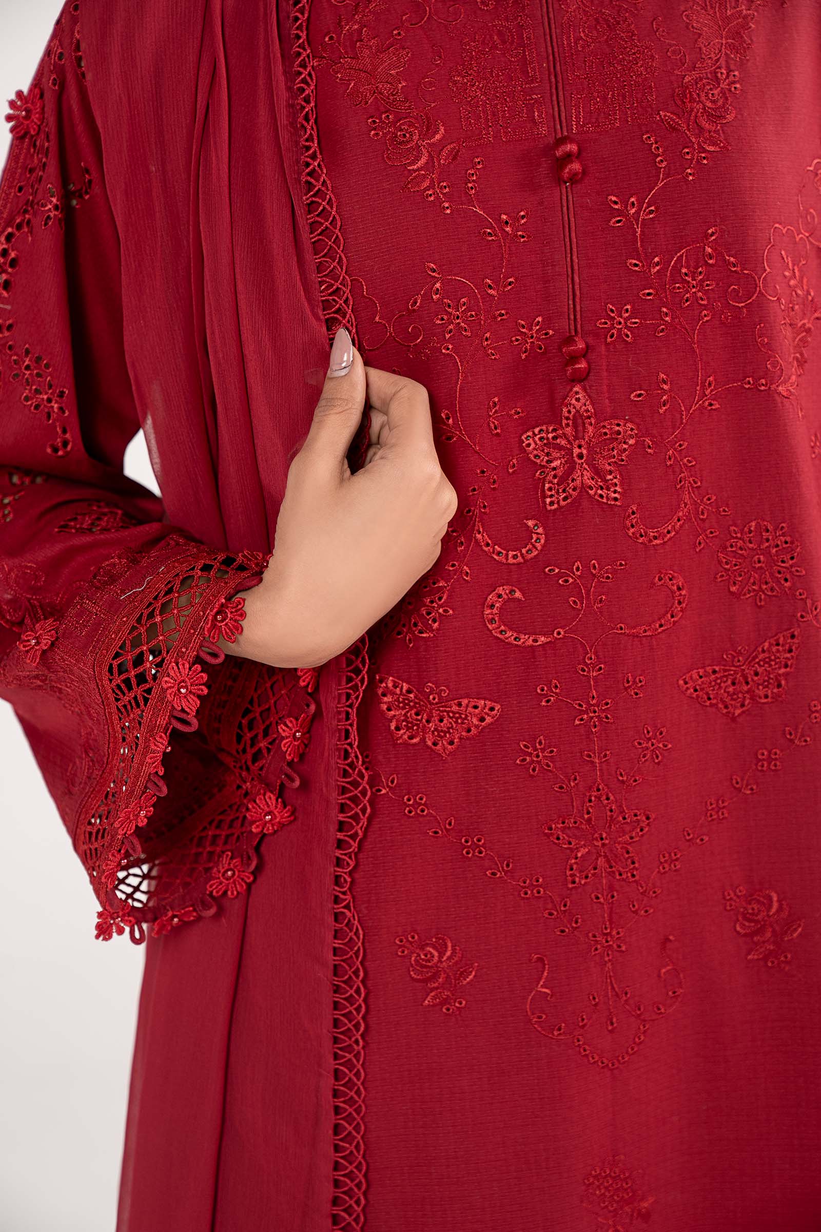 3 Piece Embroidered Dobby Lawn Suit - Image 5