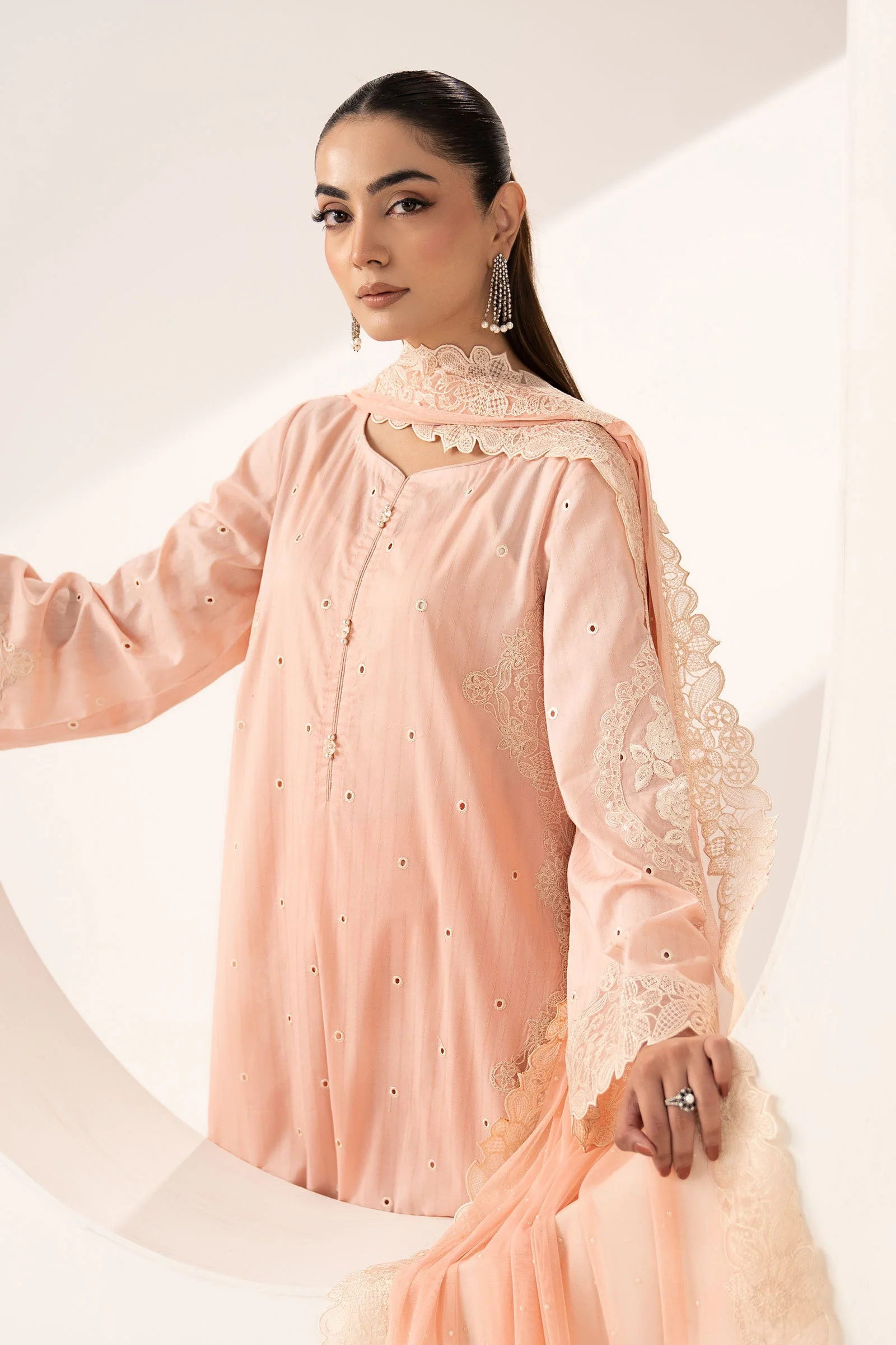 3 Piece Embroidered Dobby Lawn Suit - Image 2
