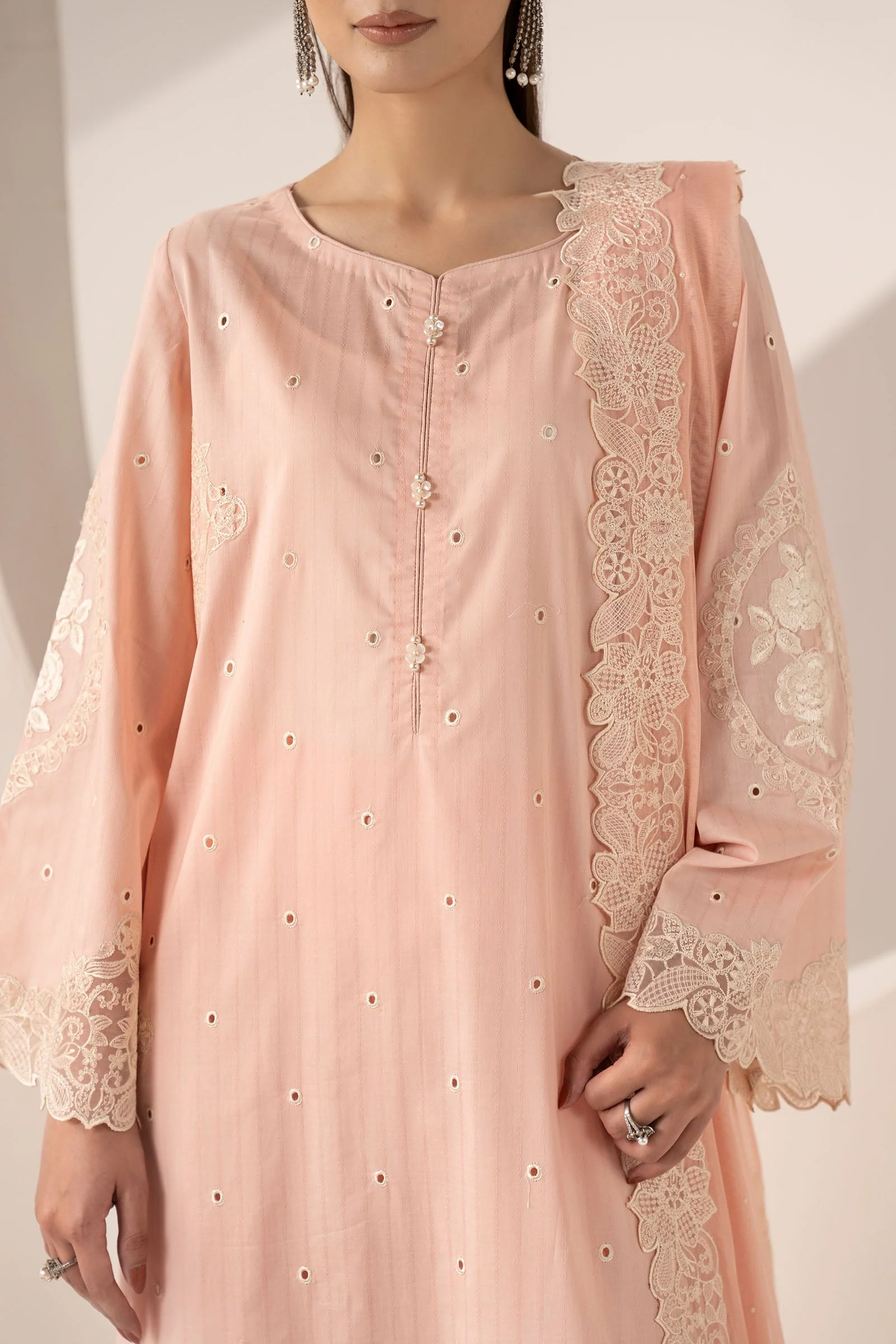 3 Piece Embroidered Dobby Lawn Suit - Image 6
