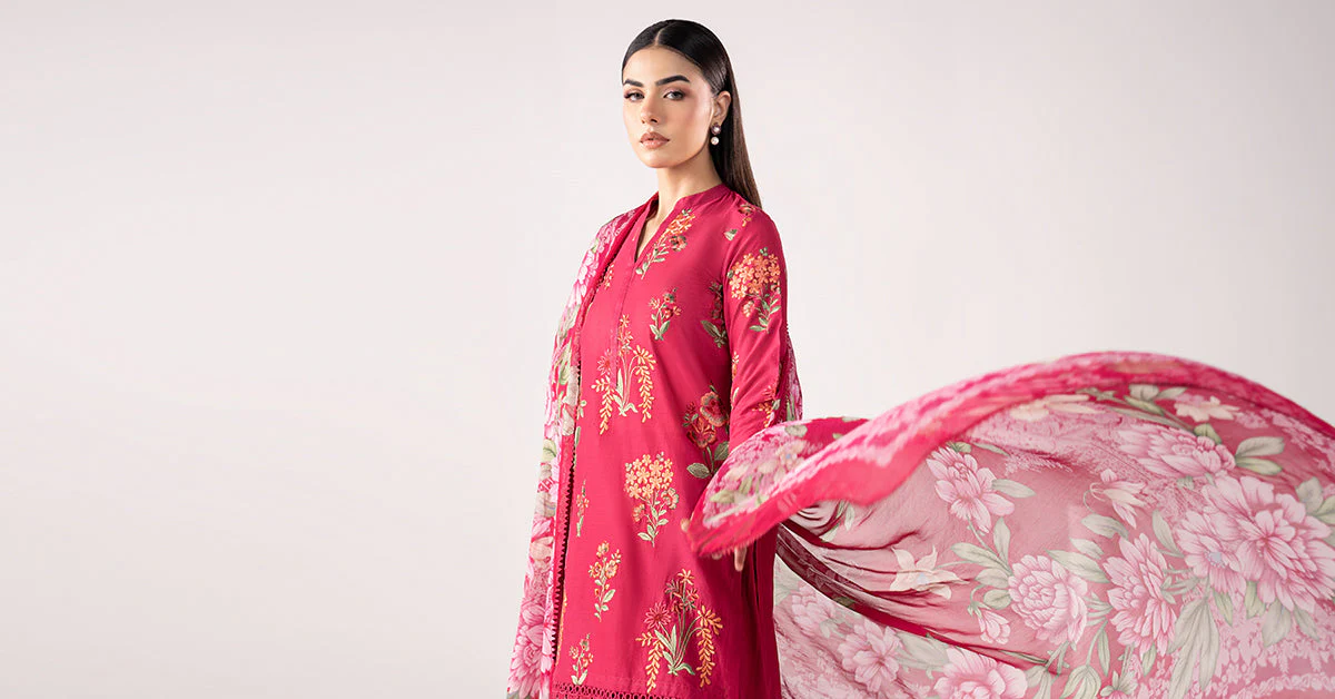 3 Piece Embroidered Lawn Suit - Image 15