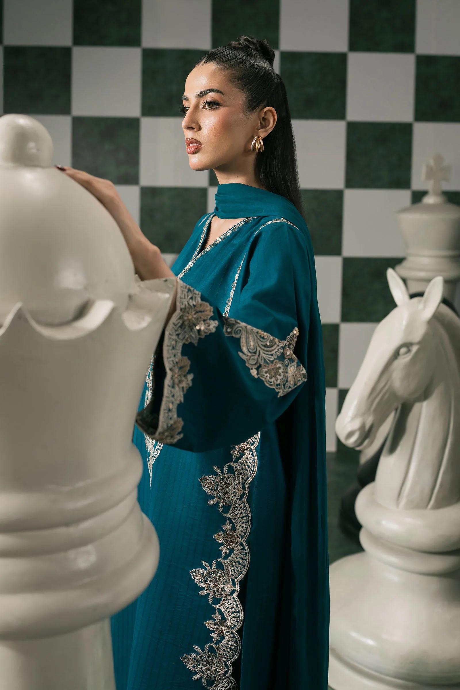 3 Piece Embroidered Dobby Lawn Suit - Image 5