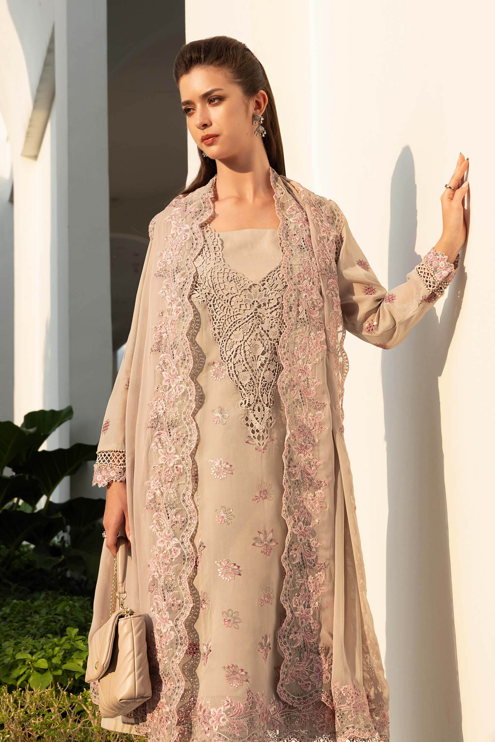 3 Piece Embroidered Paper Cotton Suit - Image 4
