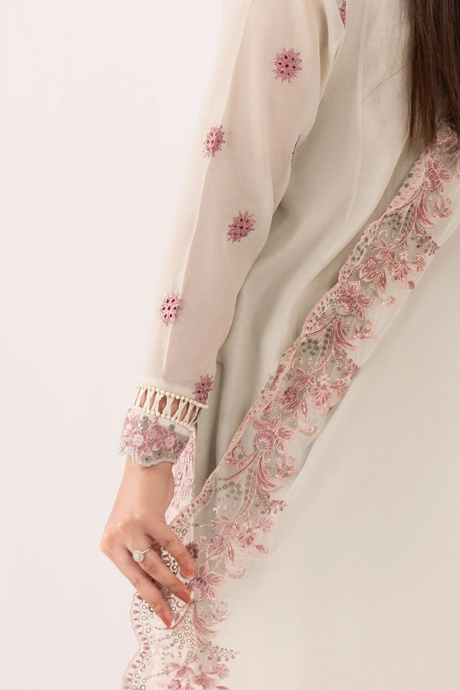 3 Piece Embroidered Paper Cotton Suit - Image 6
