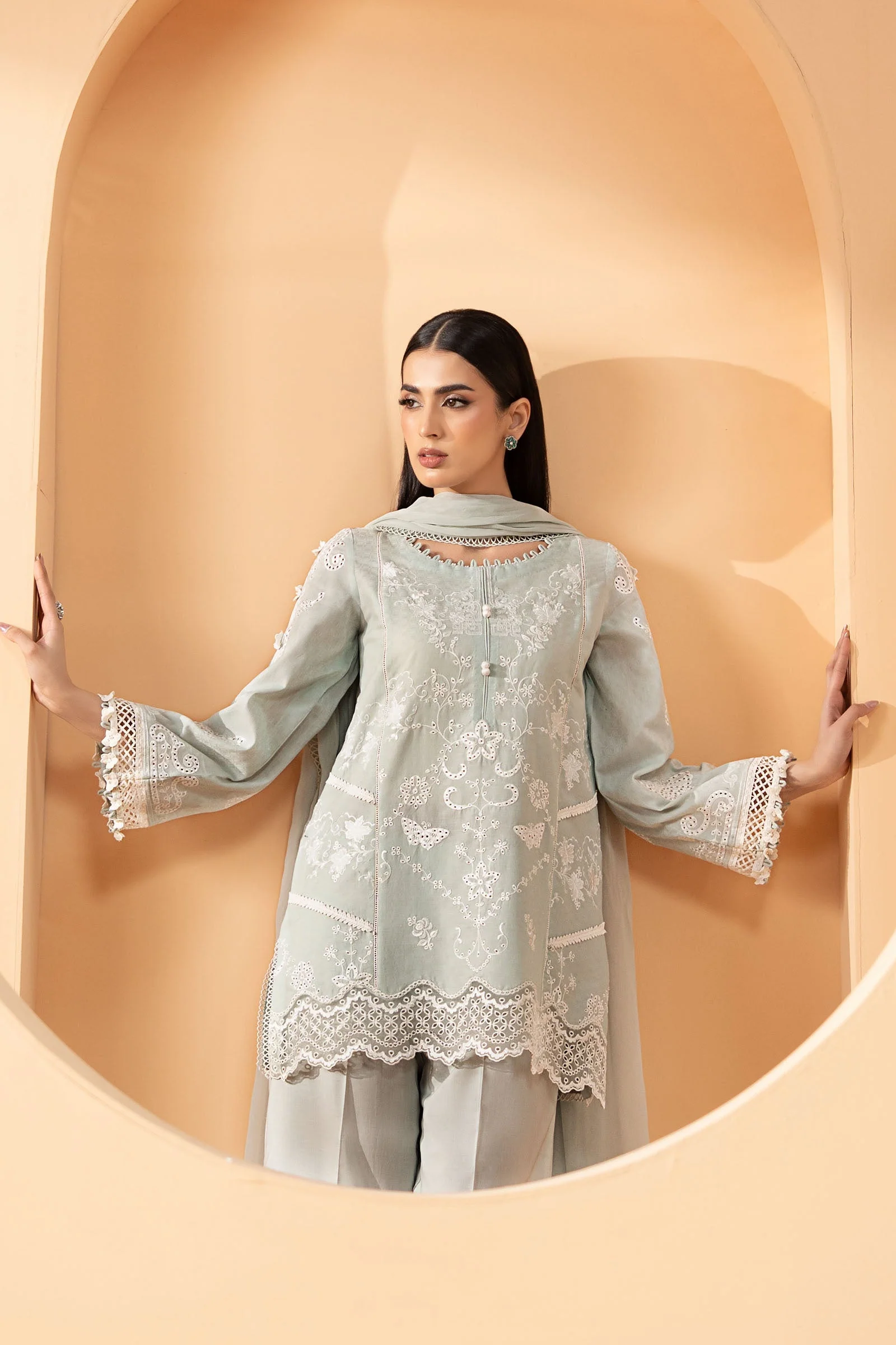 3 Piece Embroidered Dobby Lawn Suit - Image 2