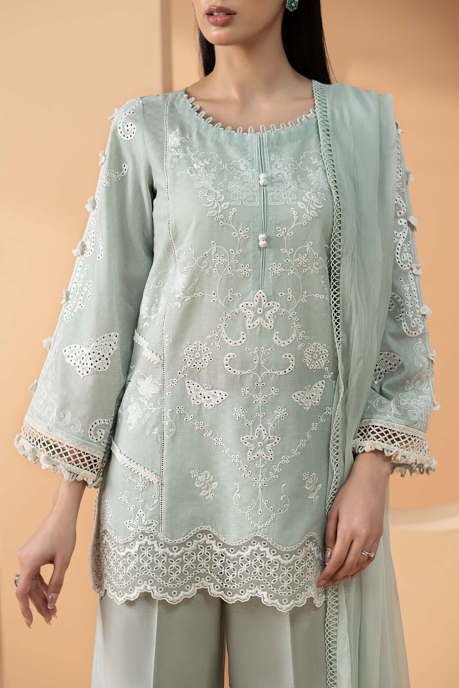 3 Piece Embroidered Dobby Lawn Suit - Image 3