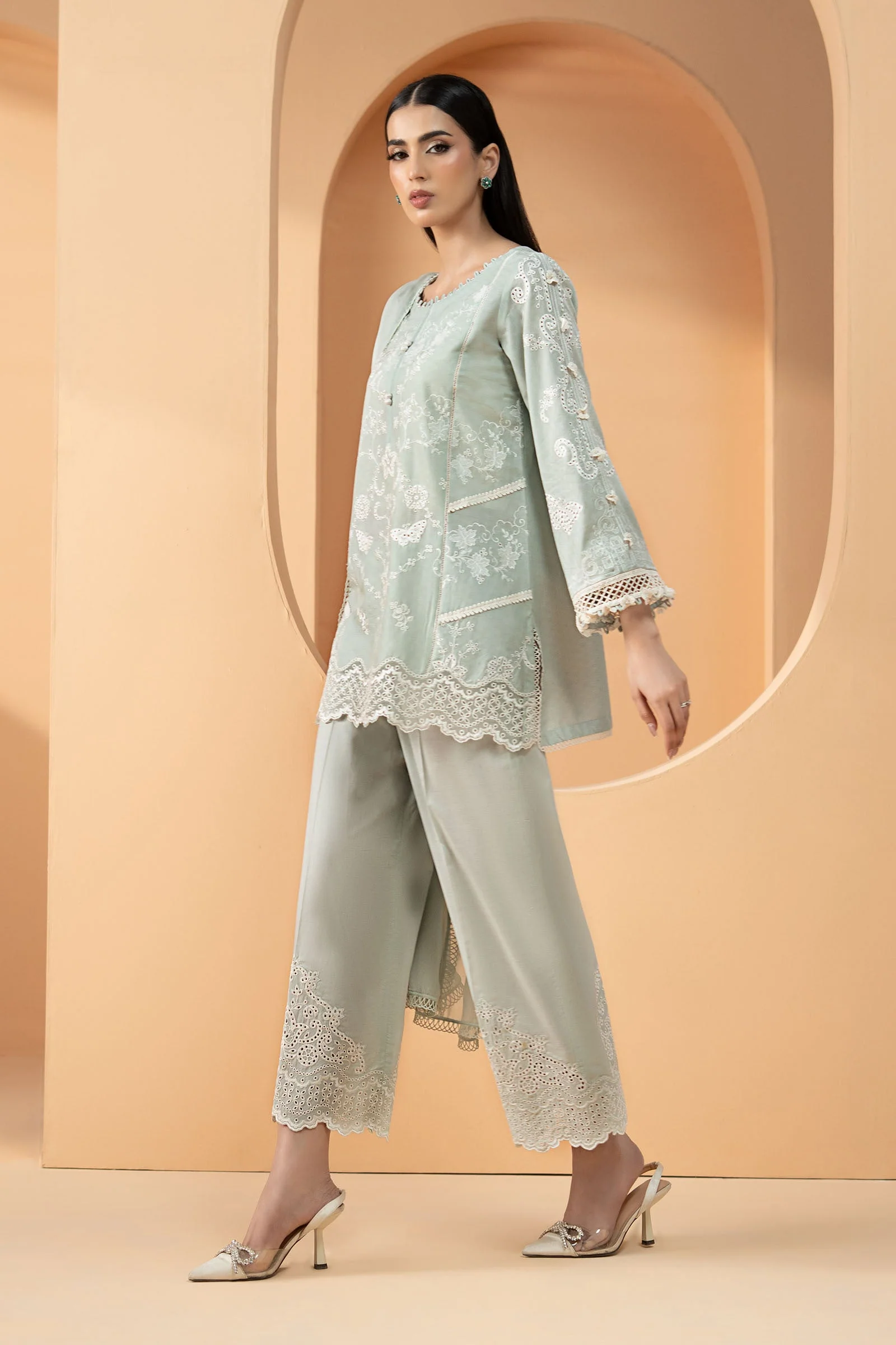 3 Piece Embroidered Dobby Lawn Suit - Image 6