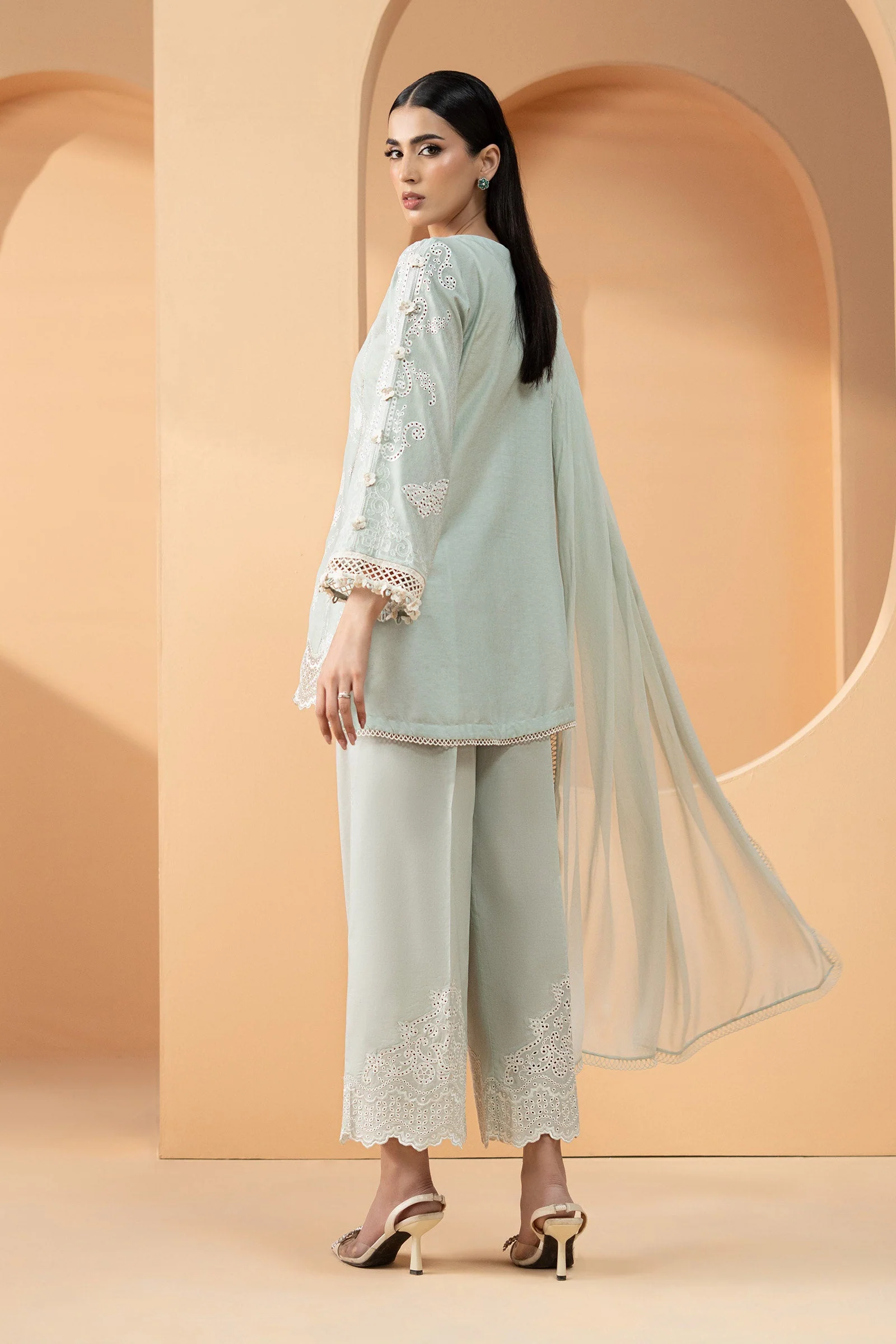 3 Piece Embroidered Dobby Lawn Suit - Image 7