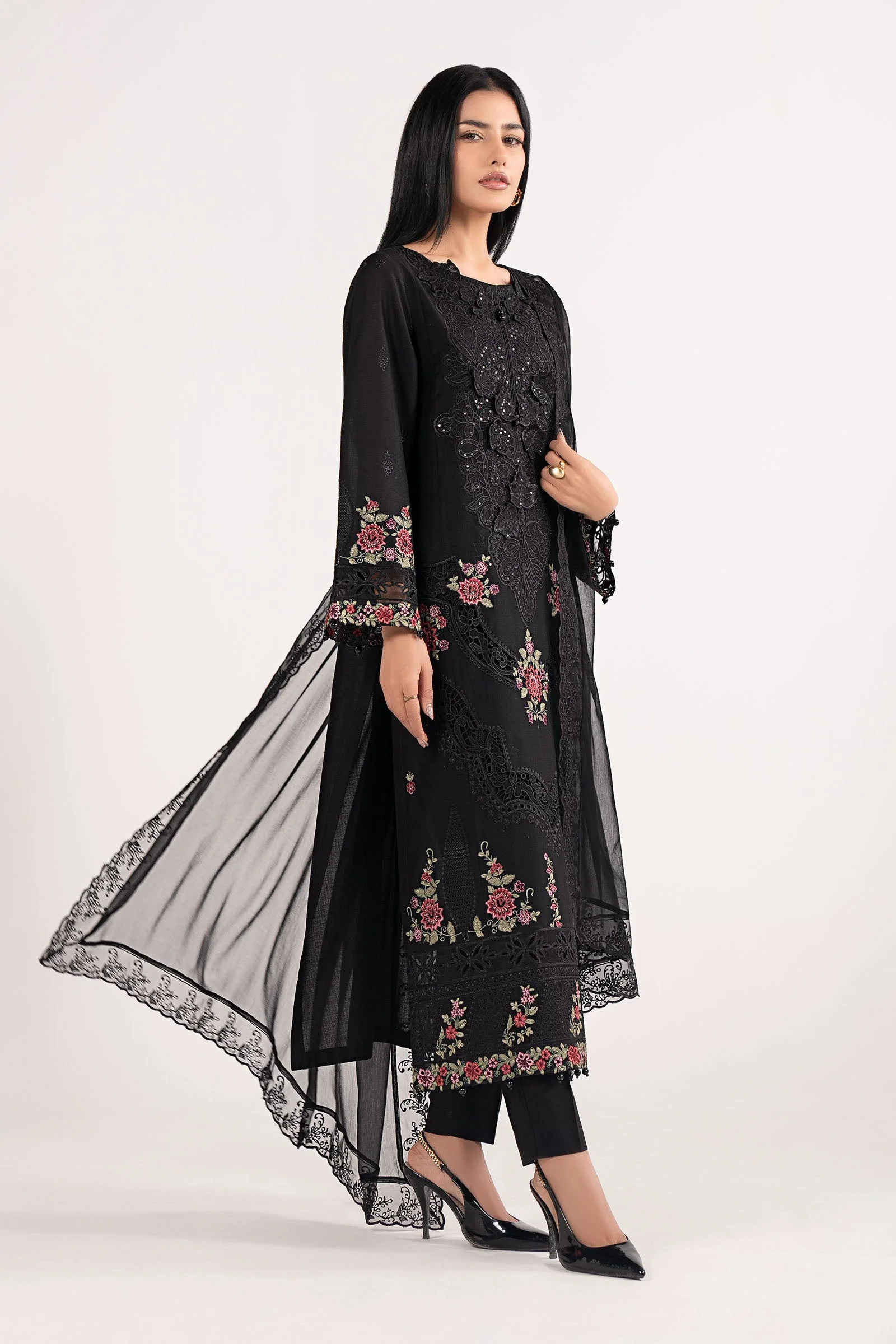 3 Piece Embroidered Dobby Lawn Suit - Image 5