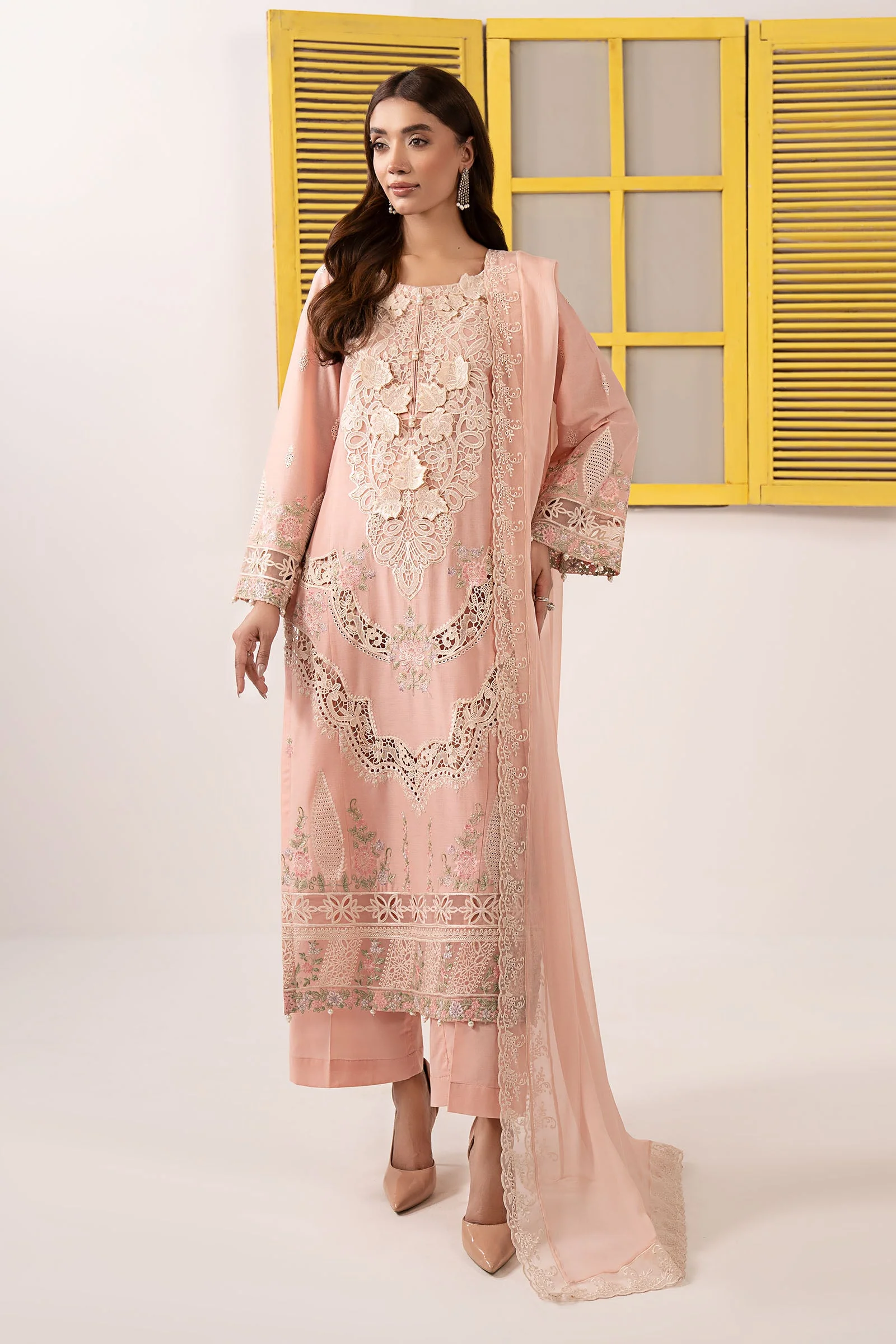 3 Piece Embroidered Dobby Lawn Suit - Image 2