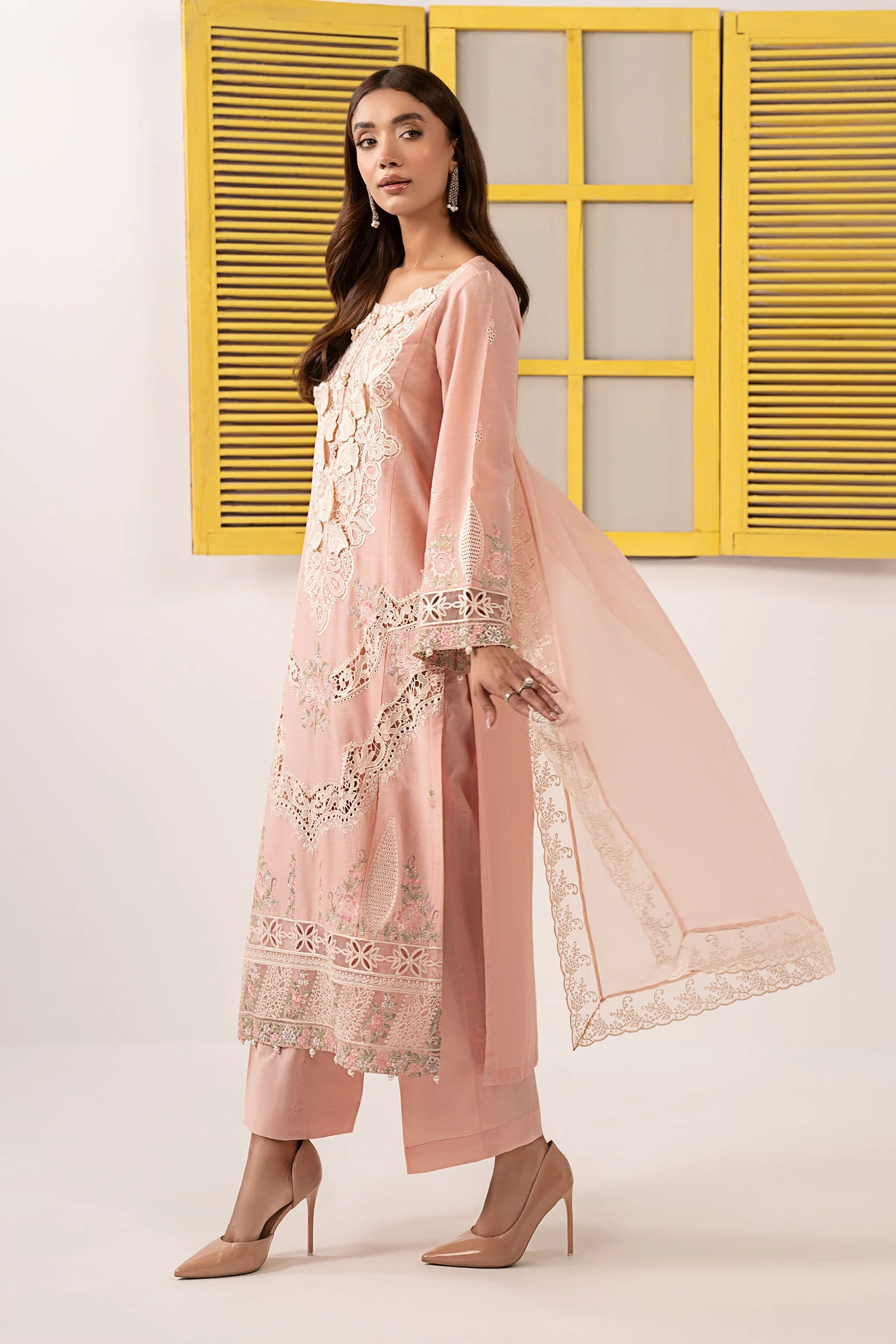 3 Piece Embroidered Dobby Lawn Suit - Image 6