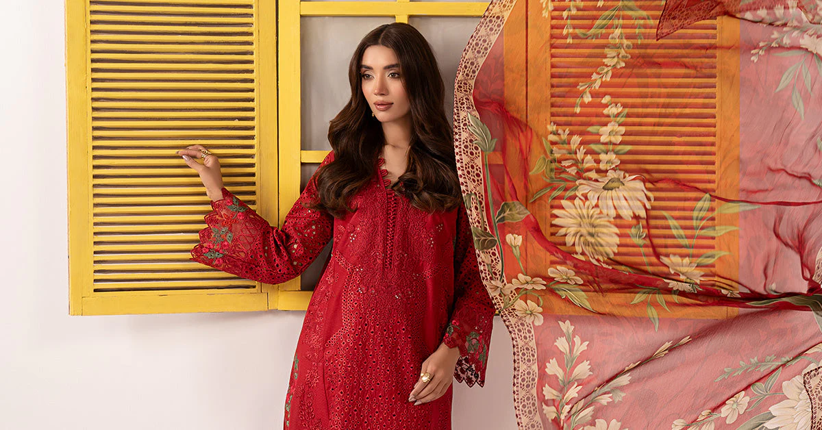 3 Piece Embroidered Dobby Lawn Suit - Image 11