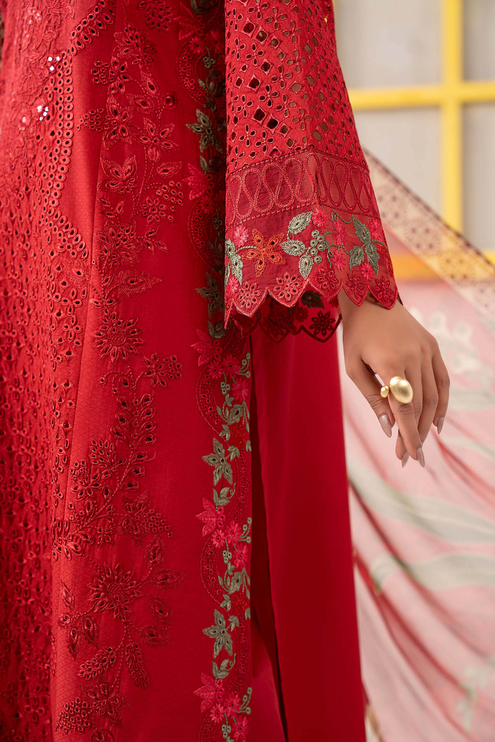 3 Piece Embroidered Dobby Lawn Suit - Image 6