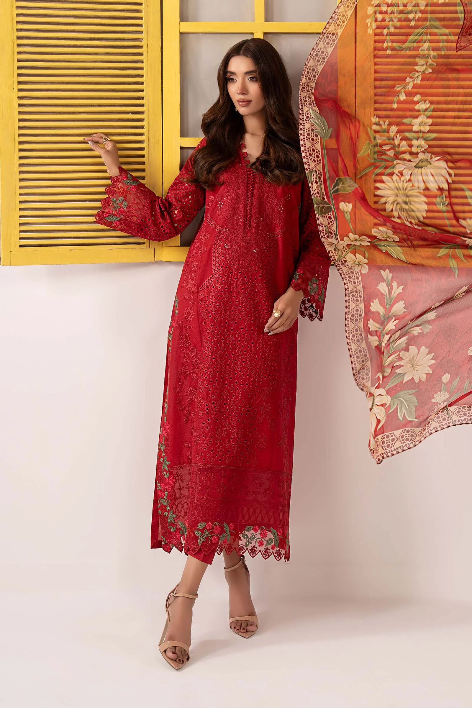 3 Piece Embroidered Dobby Lawn Suit - Image 8
