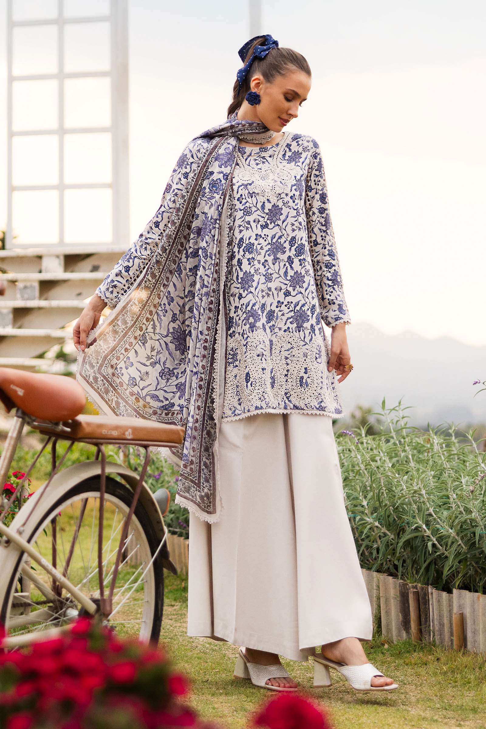 3 Piece Embroidered Raw Silk Suit - Image 6
