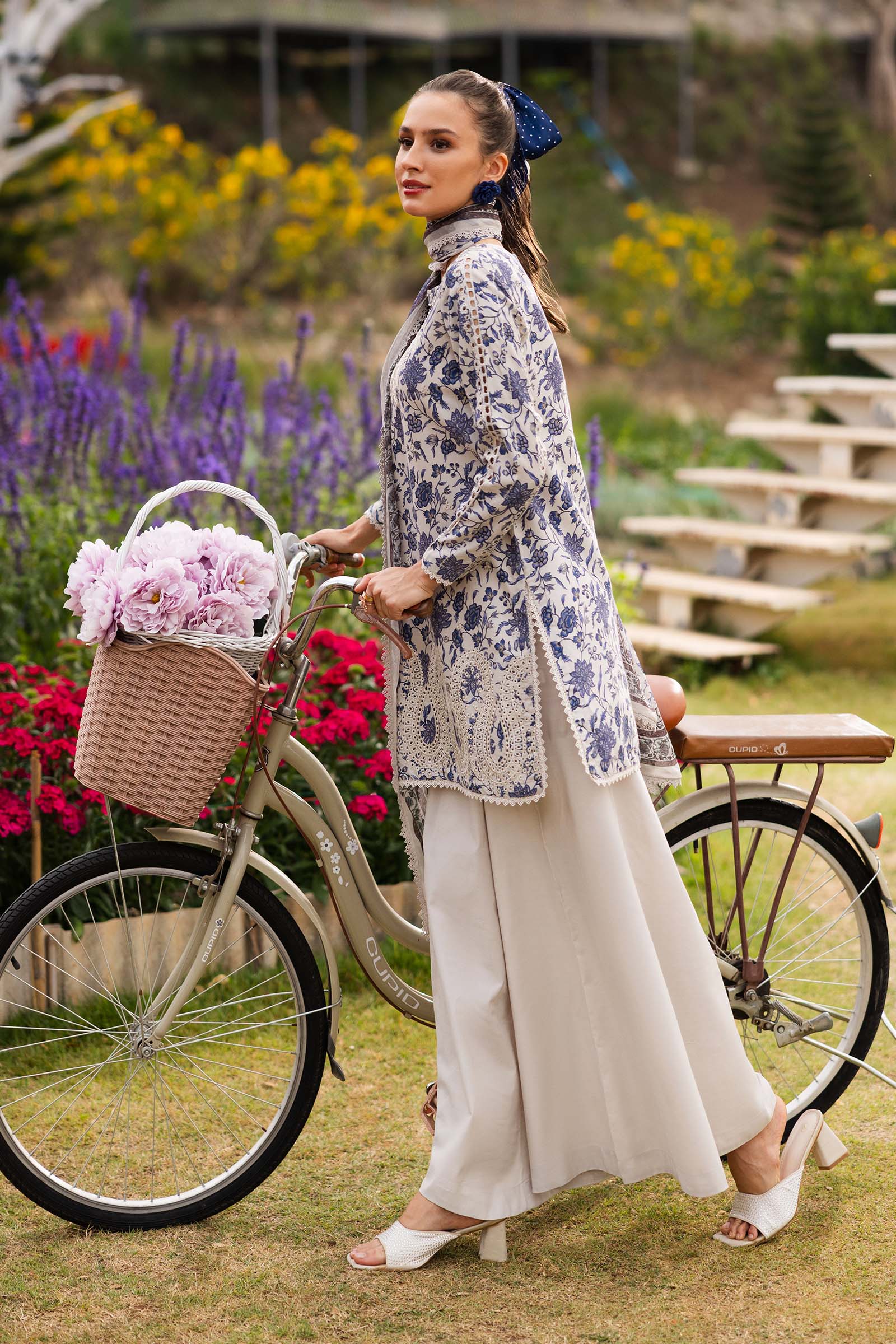 3 Piece Embroidered Raw Silk Suit - Image 7