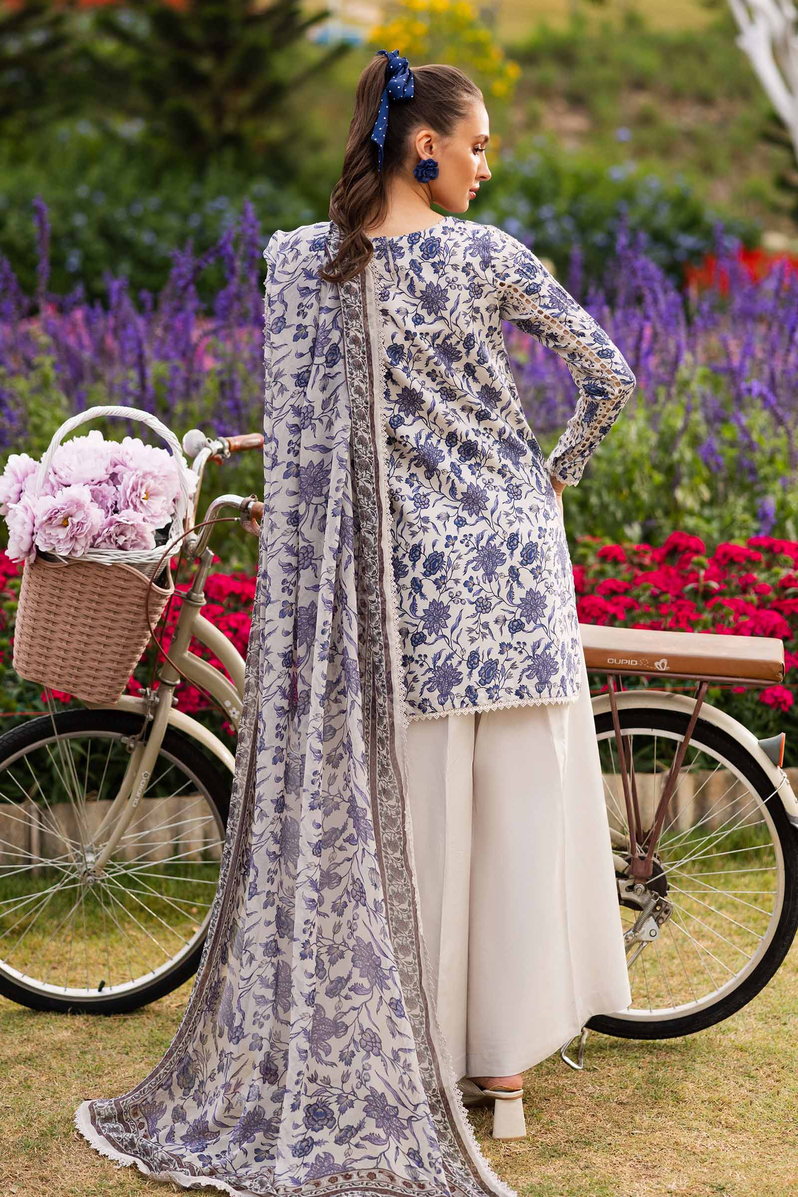 3 Piece Embroidered Raw Silk Suit - Image 8