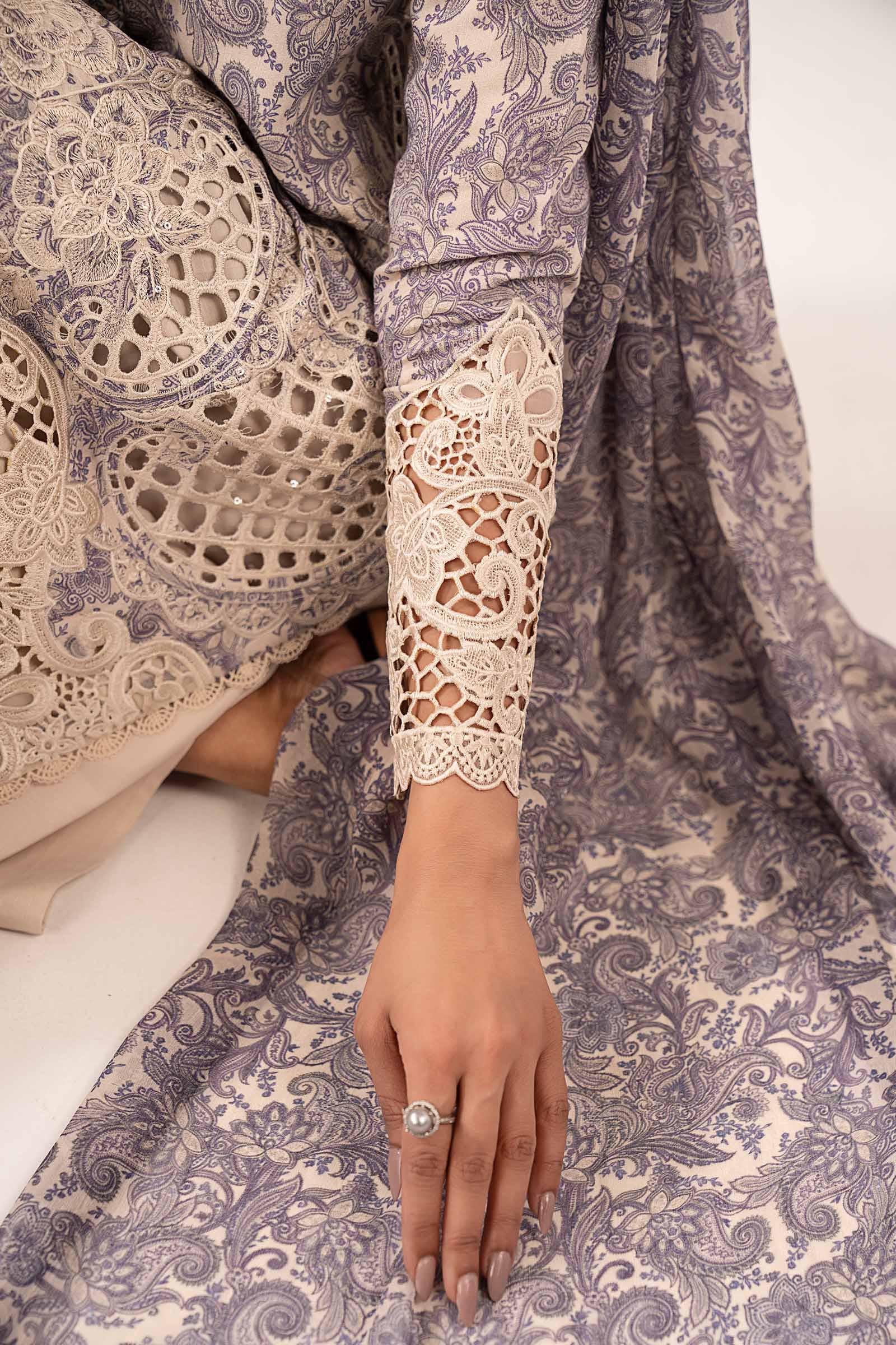 3 Piece Embroidered Silk Suit - Image 5