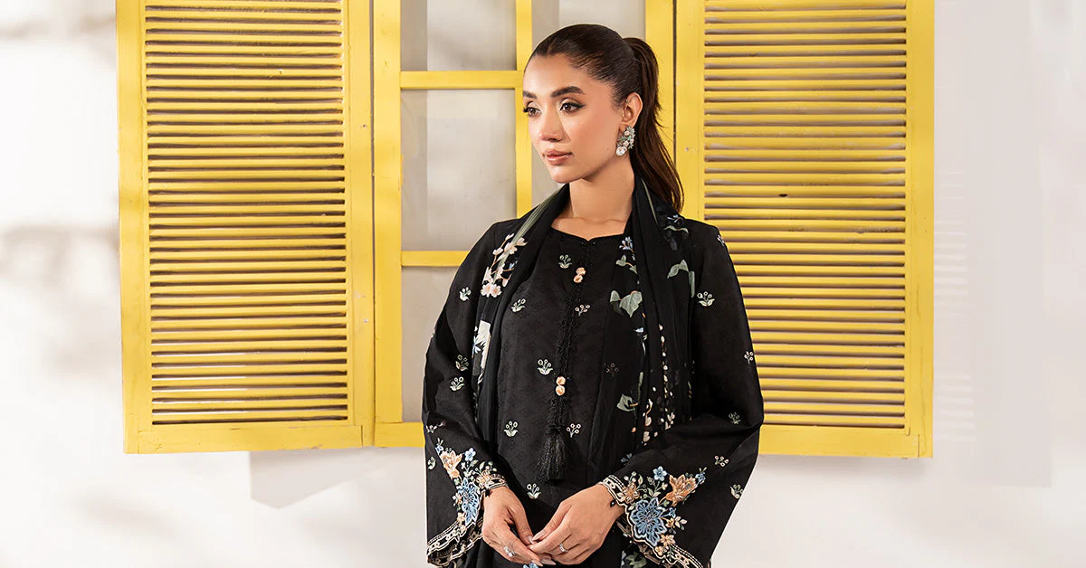 3 Piece Embroidered Dobby Lawn Suit - Image 11