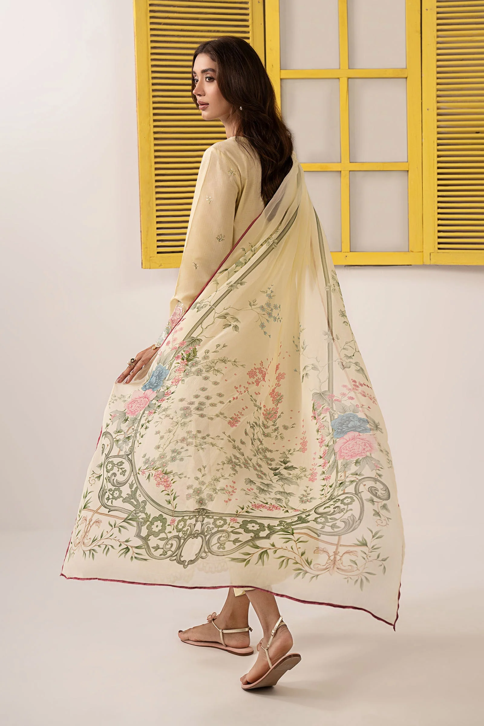 3 Piece Embroidered Dobby Lawn Suit - Image 7