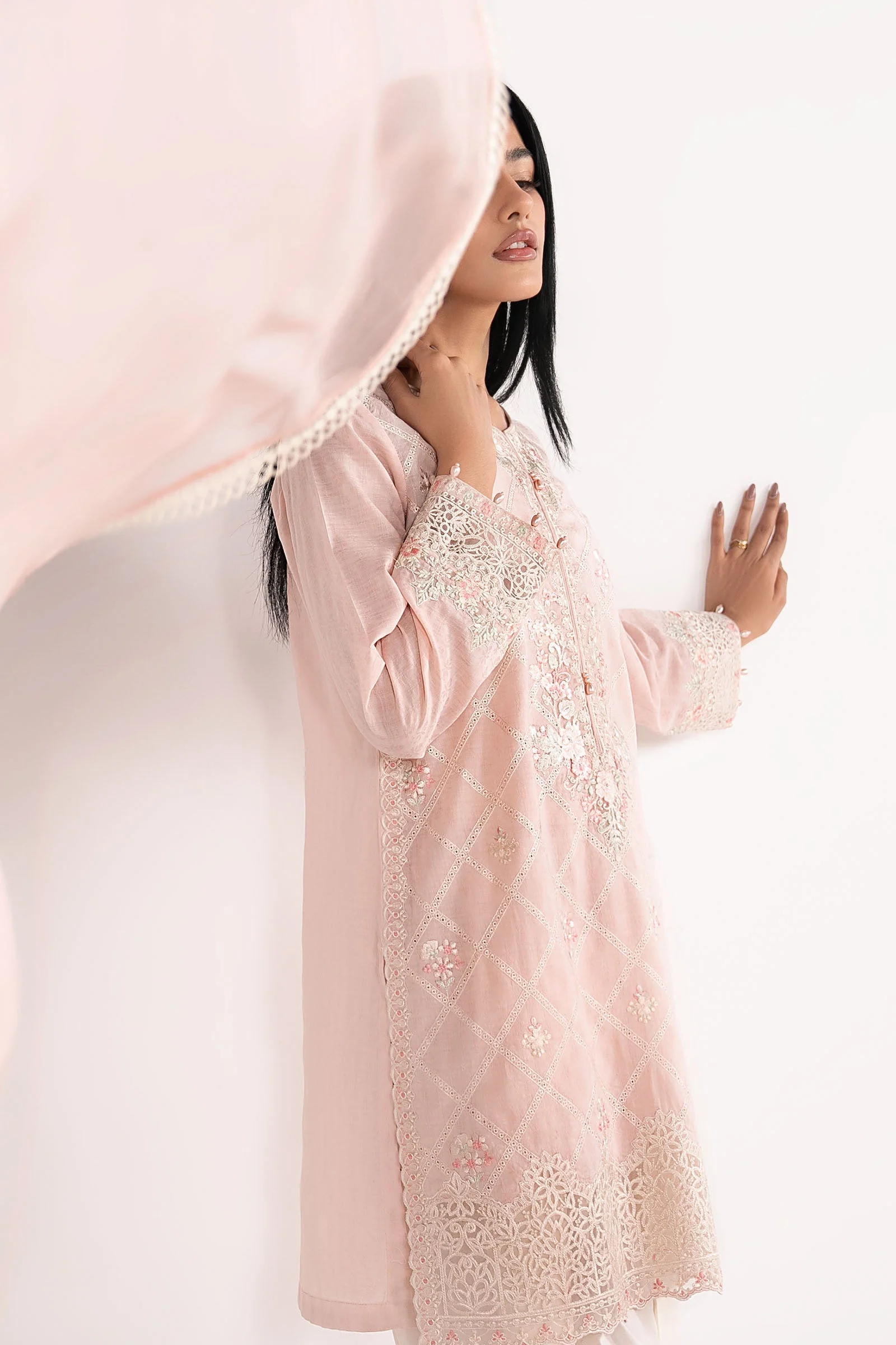 3 Piece Embroidered Dobby Lawn Suit - Image 3