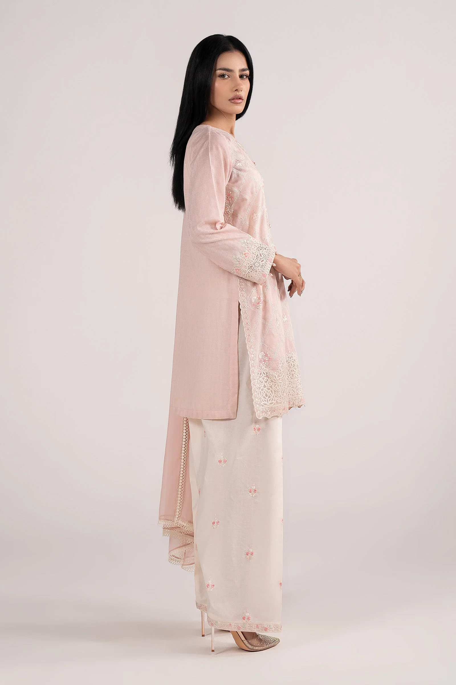3 Piece Embroidered Dobby Lawn Suit - Image 8