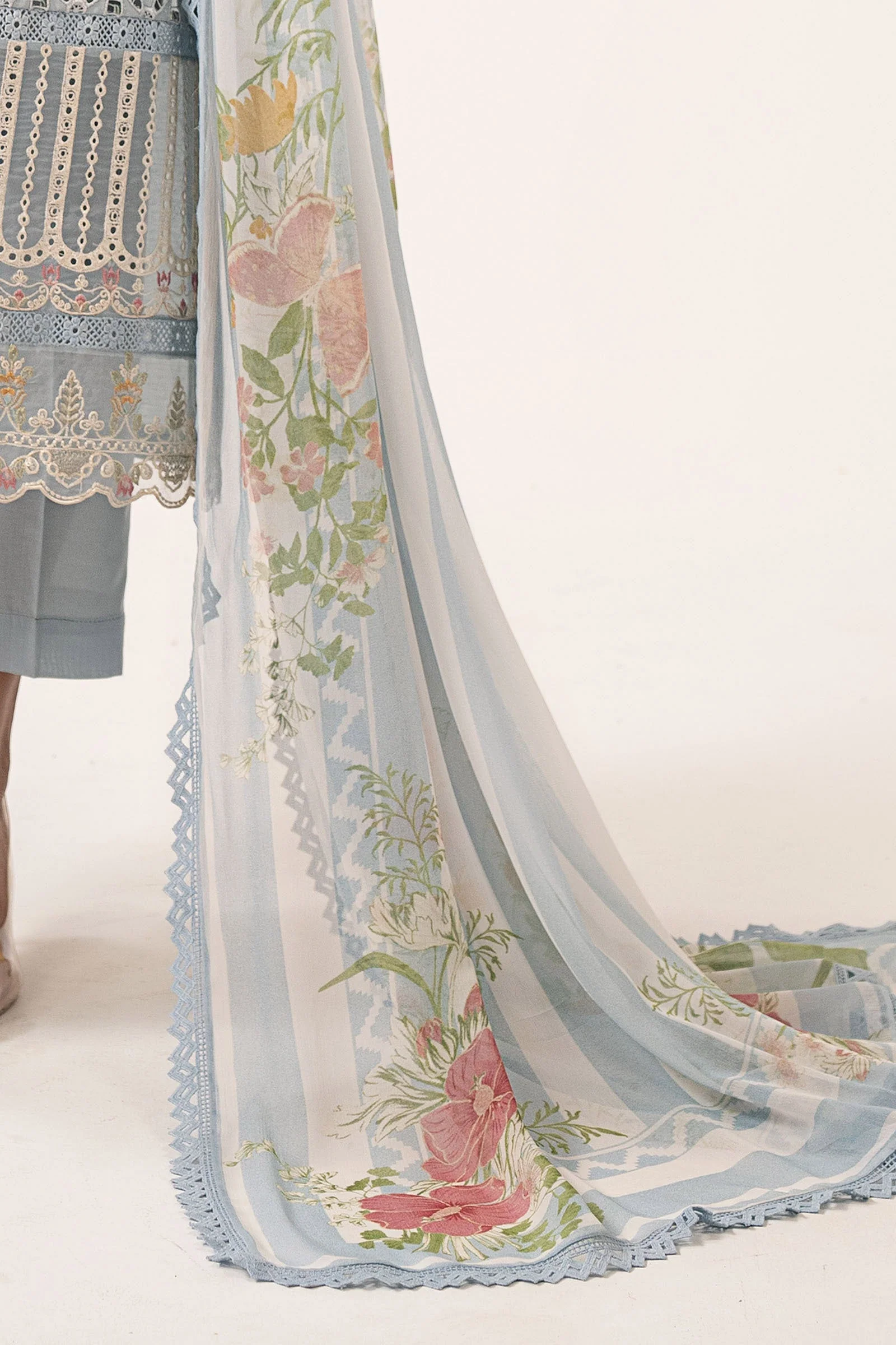 3 Piece Embroidered Dobby Lawn Suit - Image 5