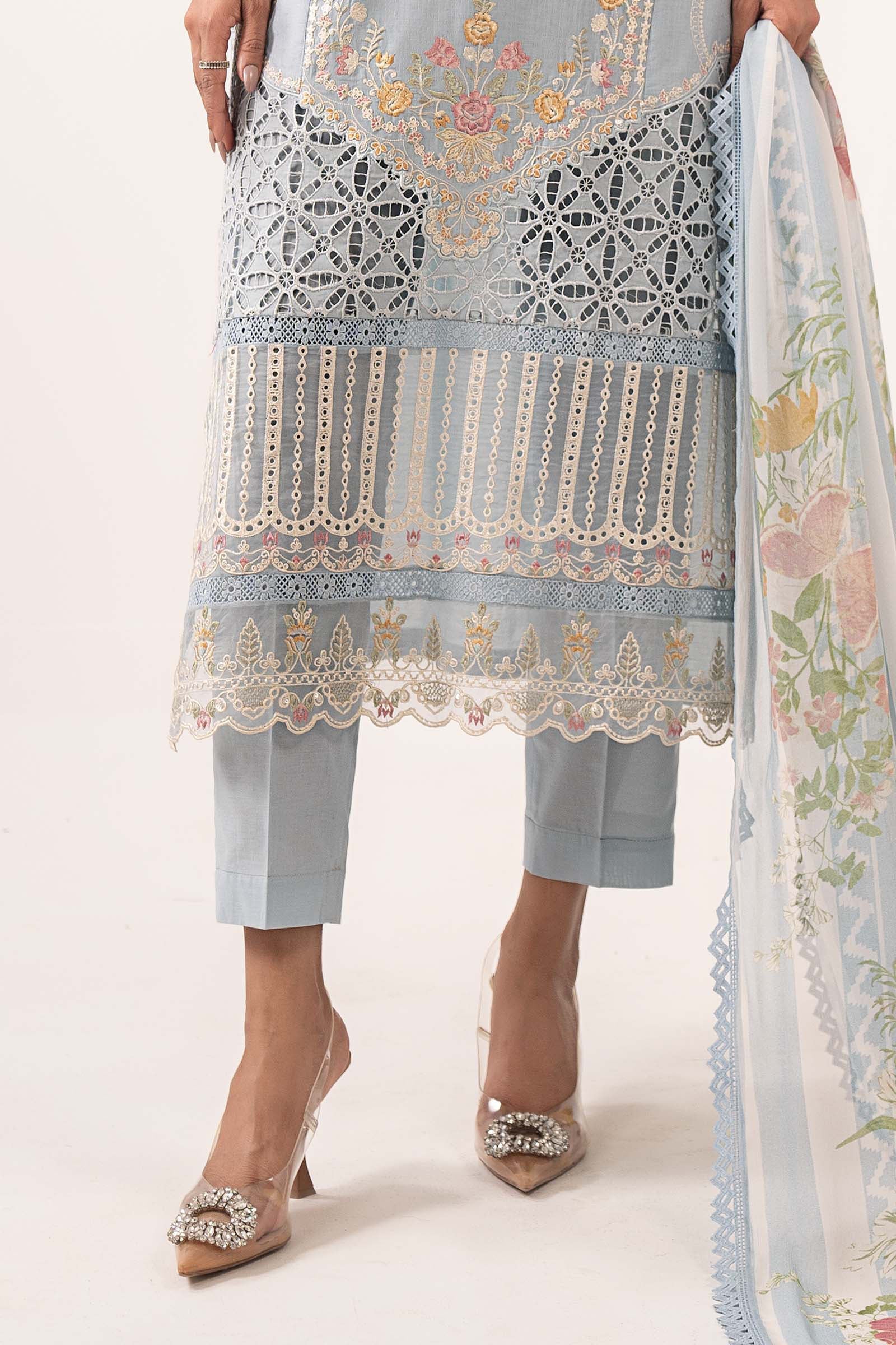 3 Piece Embroidered Dobby Lawn Suit - Image 6