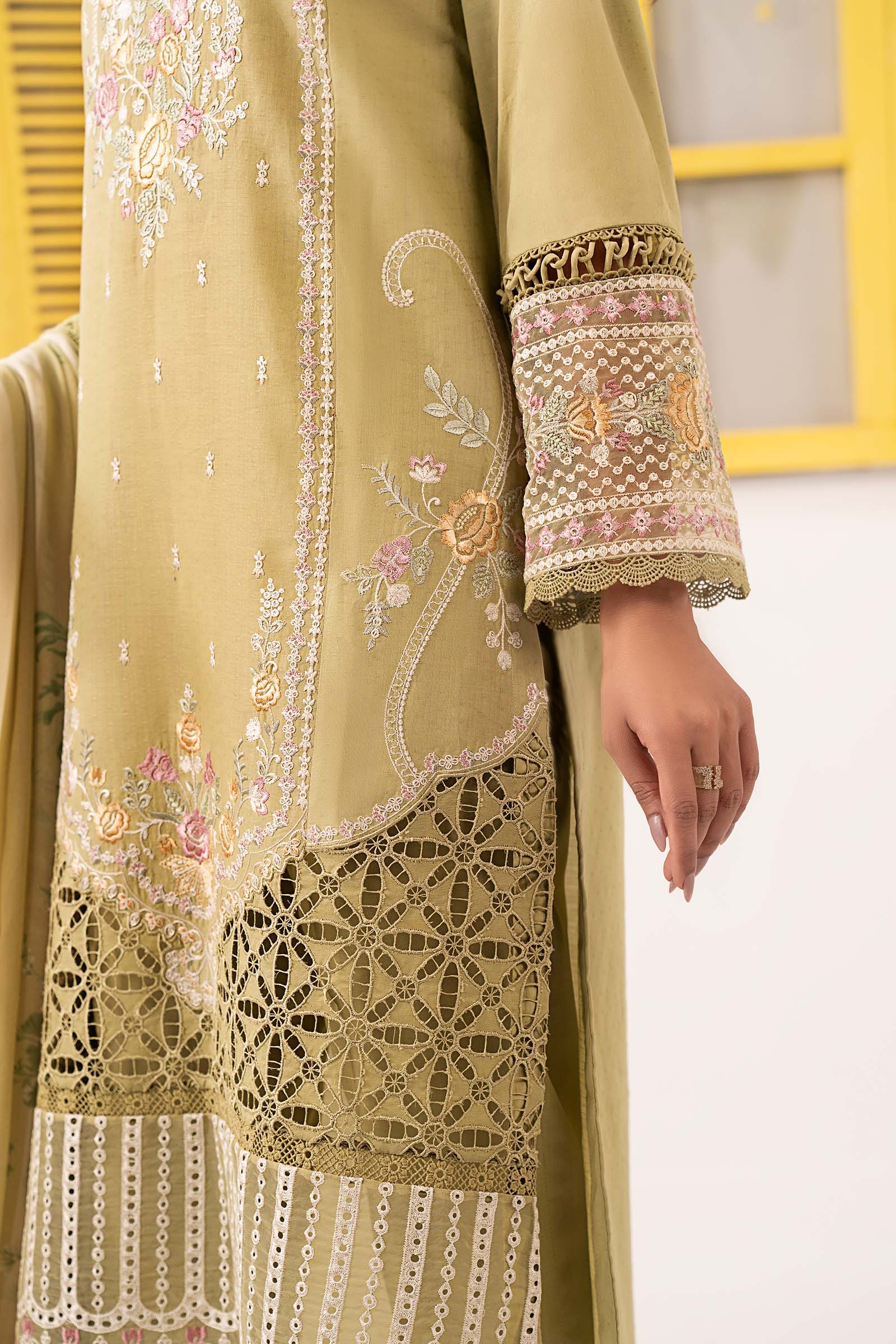 3 Piece Embroidered Dobby Lawn Suit - Image 5