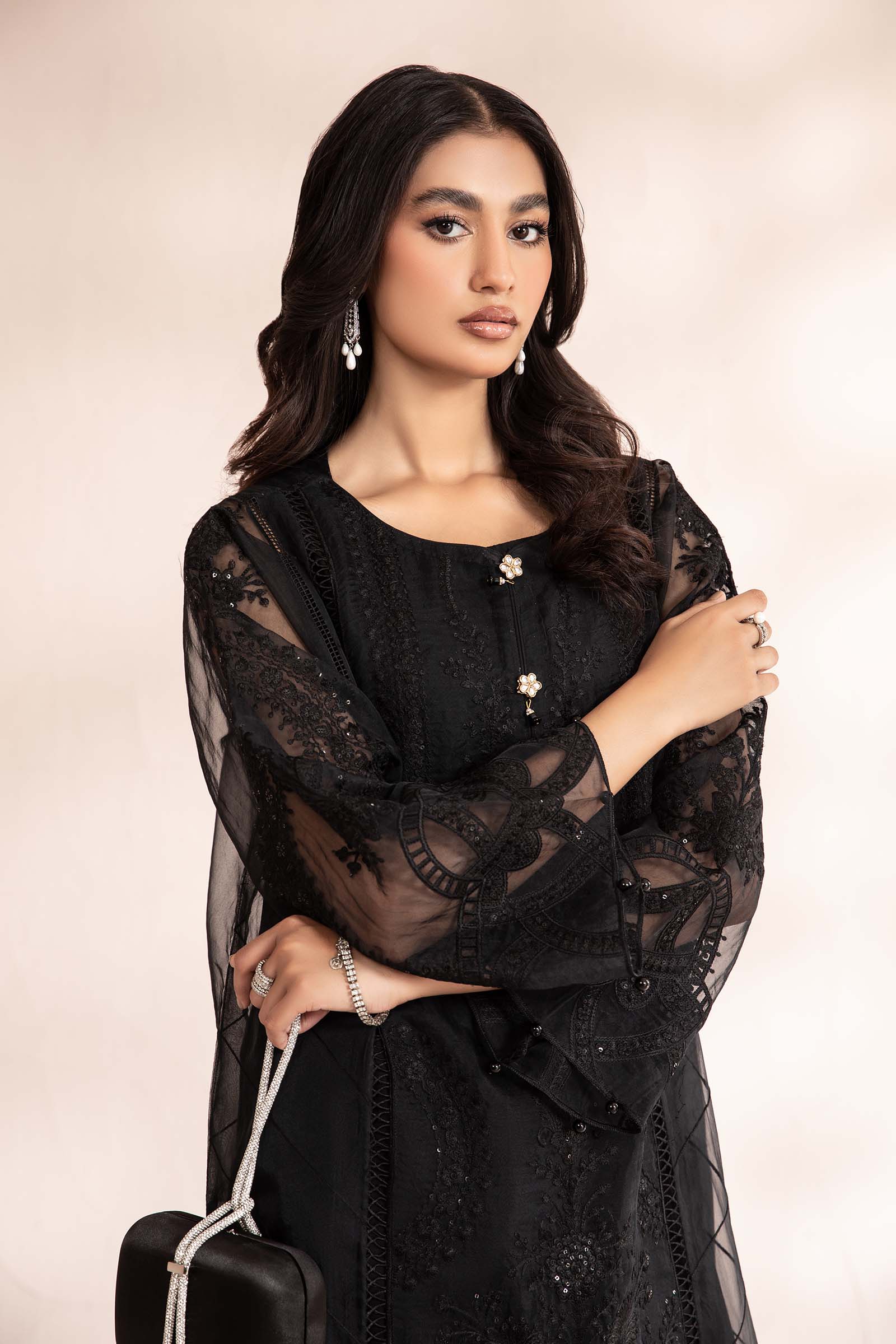 3 Piece Embroidered Organza Suit - Image 2