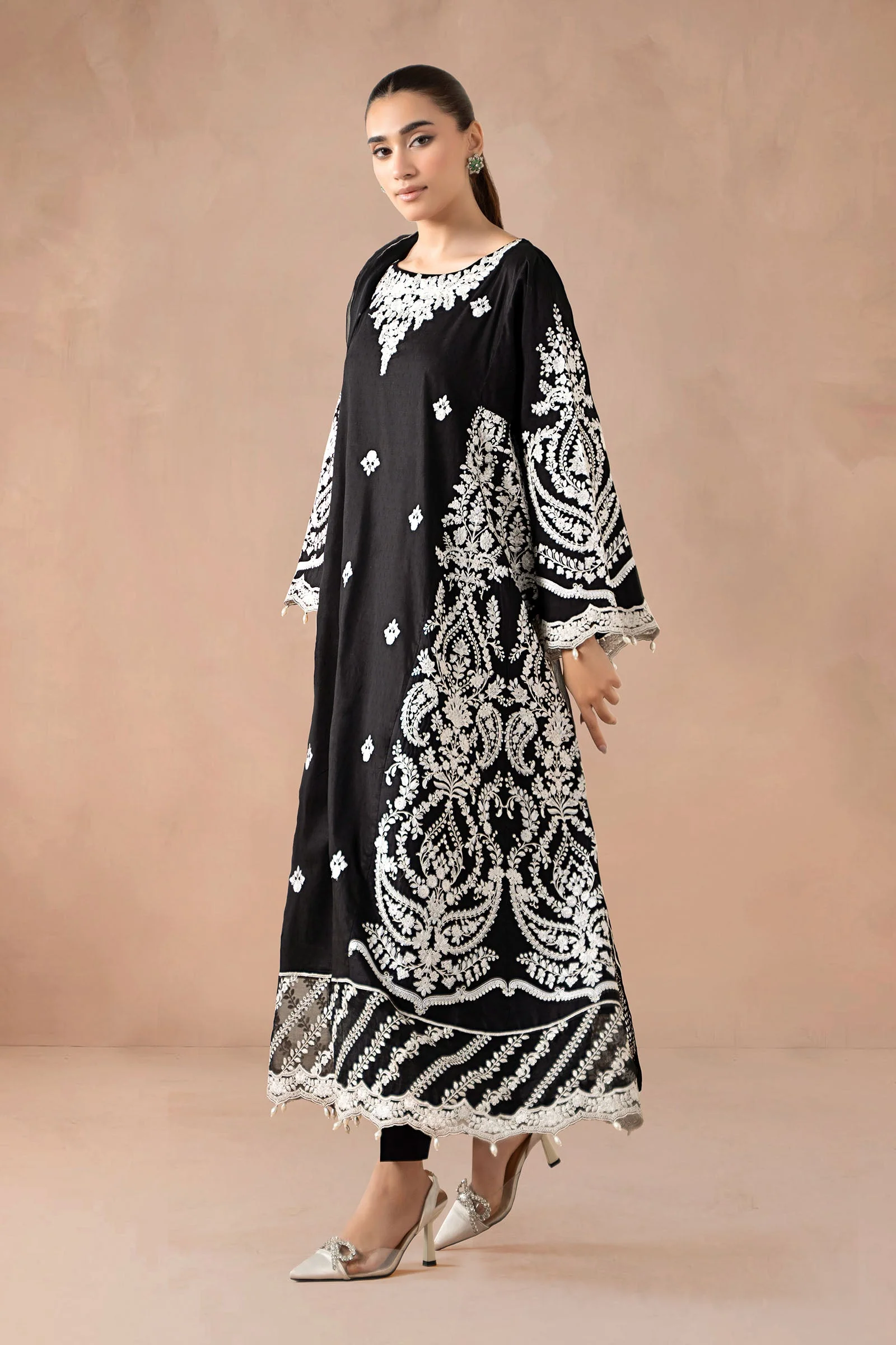 3 Piece Embroidered Self Jacquard Suit - Image 6