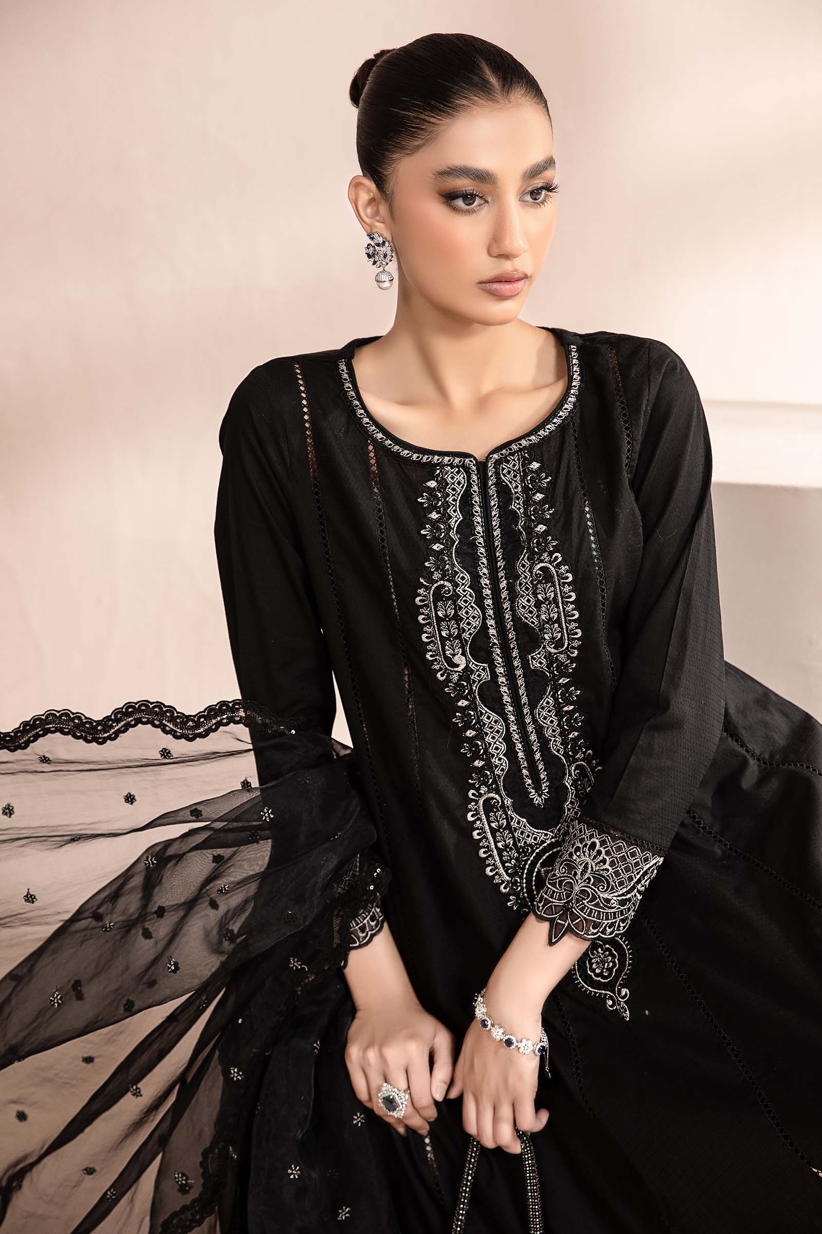 3 Piece Dyed Dobby Lawn Suit - Image 3