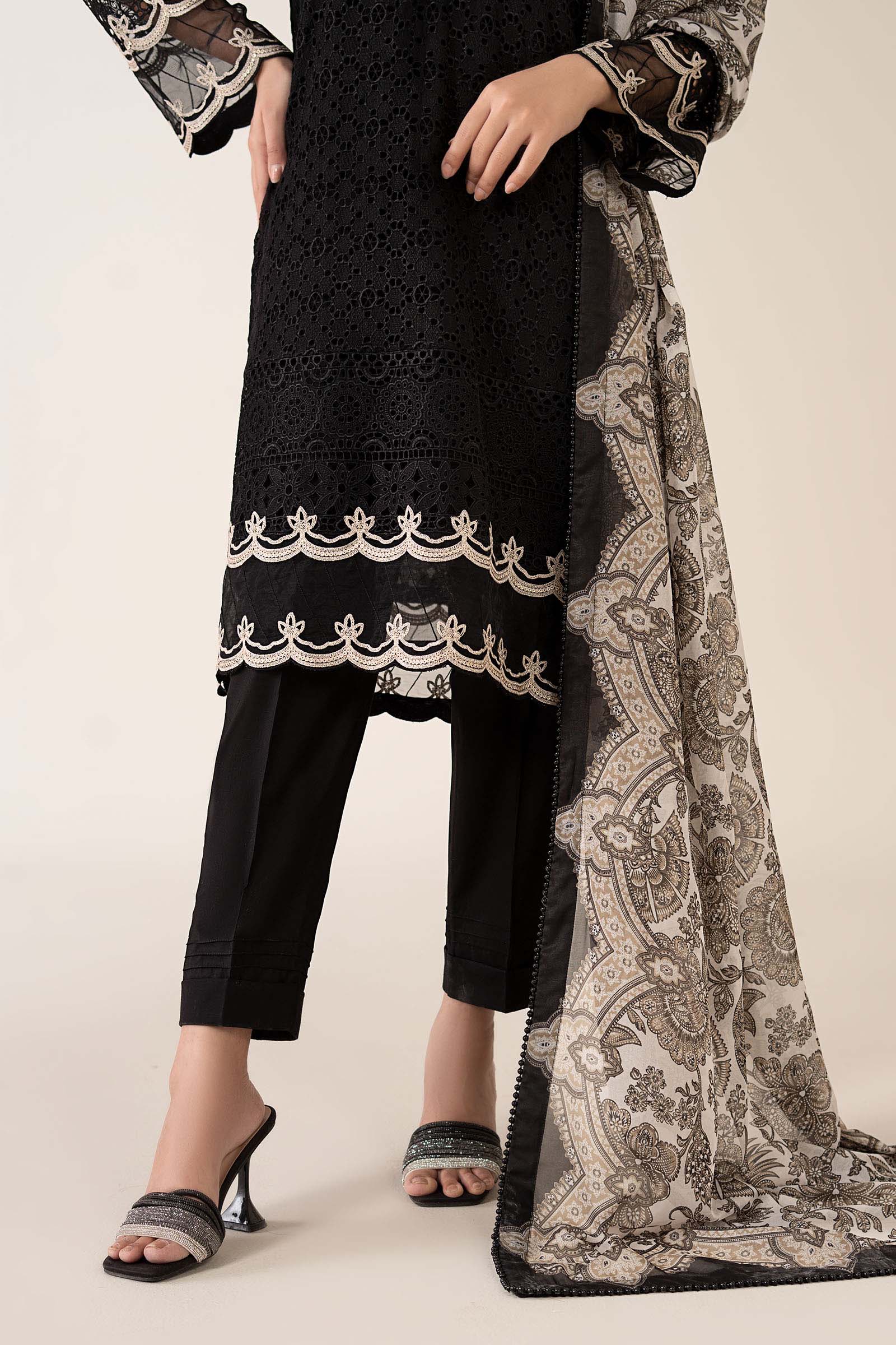 3 Piece Embroidered Chiffon Suit - Image 5