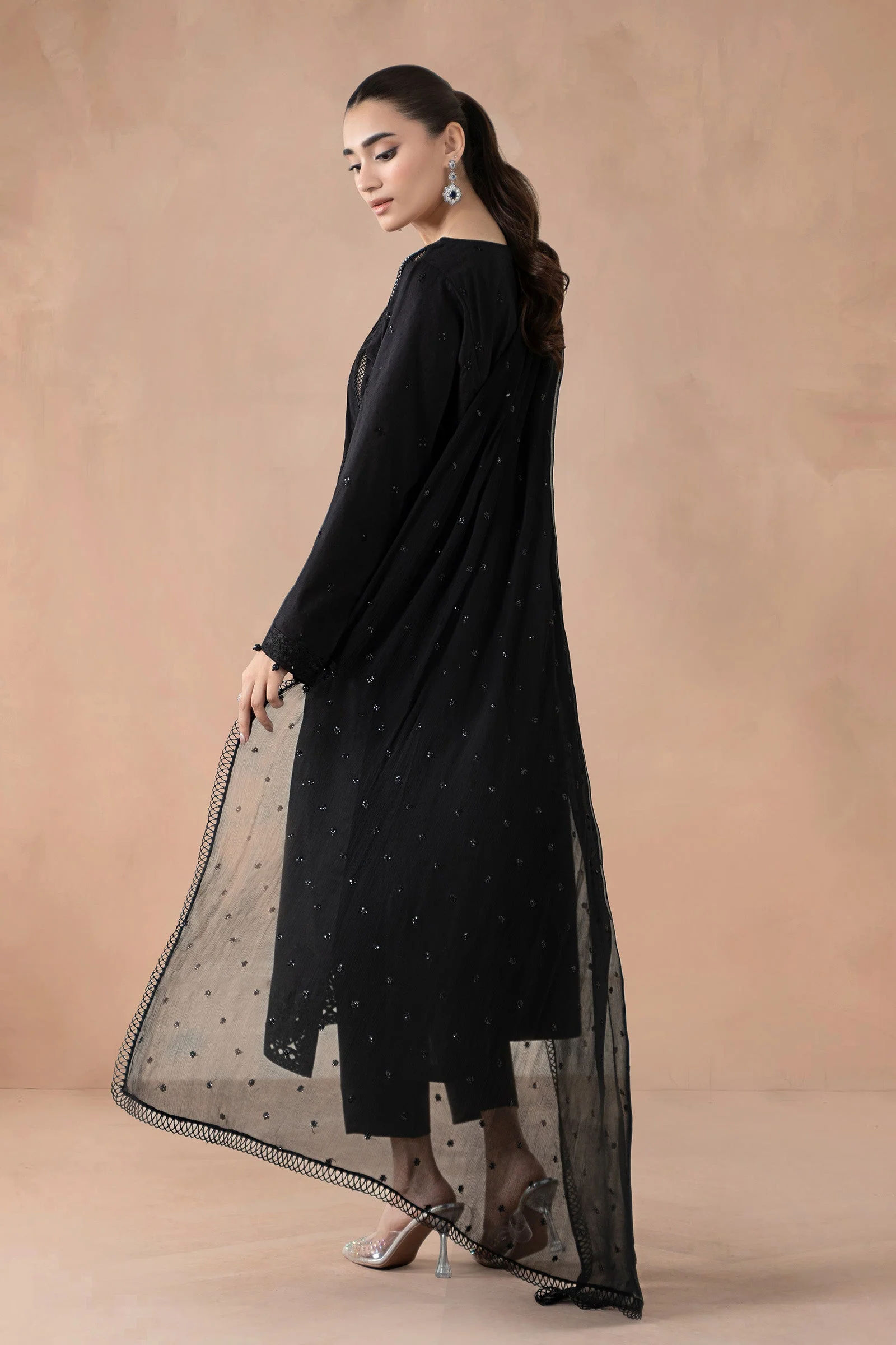 3 Piece Embroidered Self Jacquard Suit - Image 8