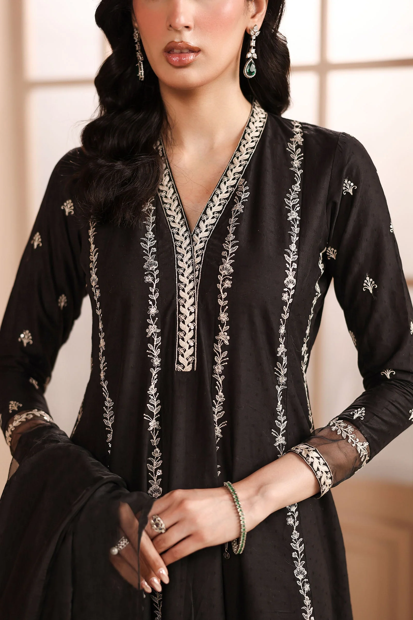 3 Piece Embroidered Dobby Suit - Image 4